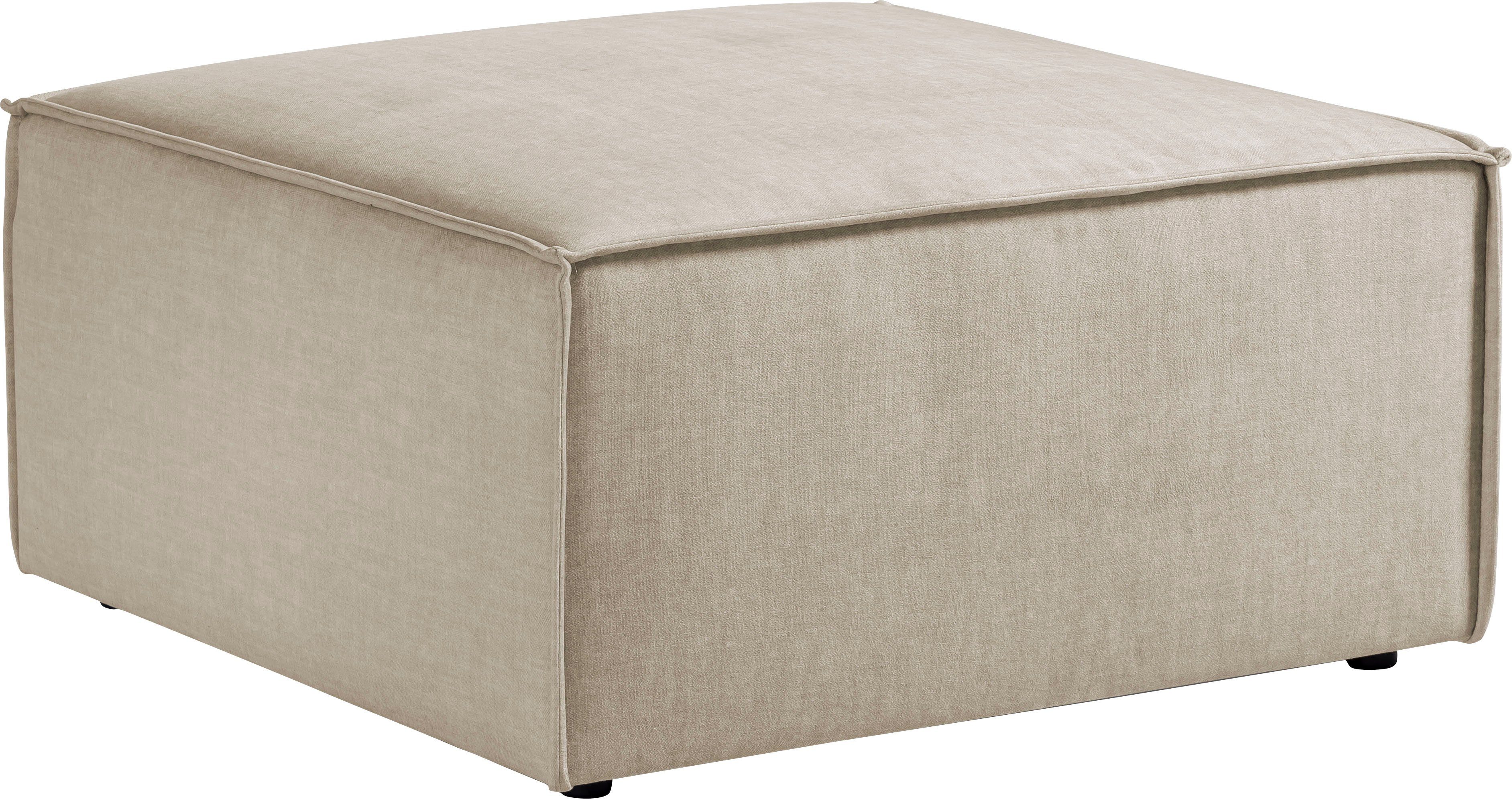 Home affaire Hocker Sherwood Vierkante poef/voetenbank, ideale als aanvulling op de "SHERWOOD" love seat