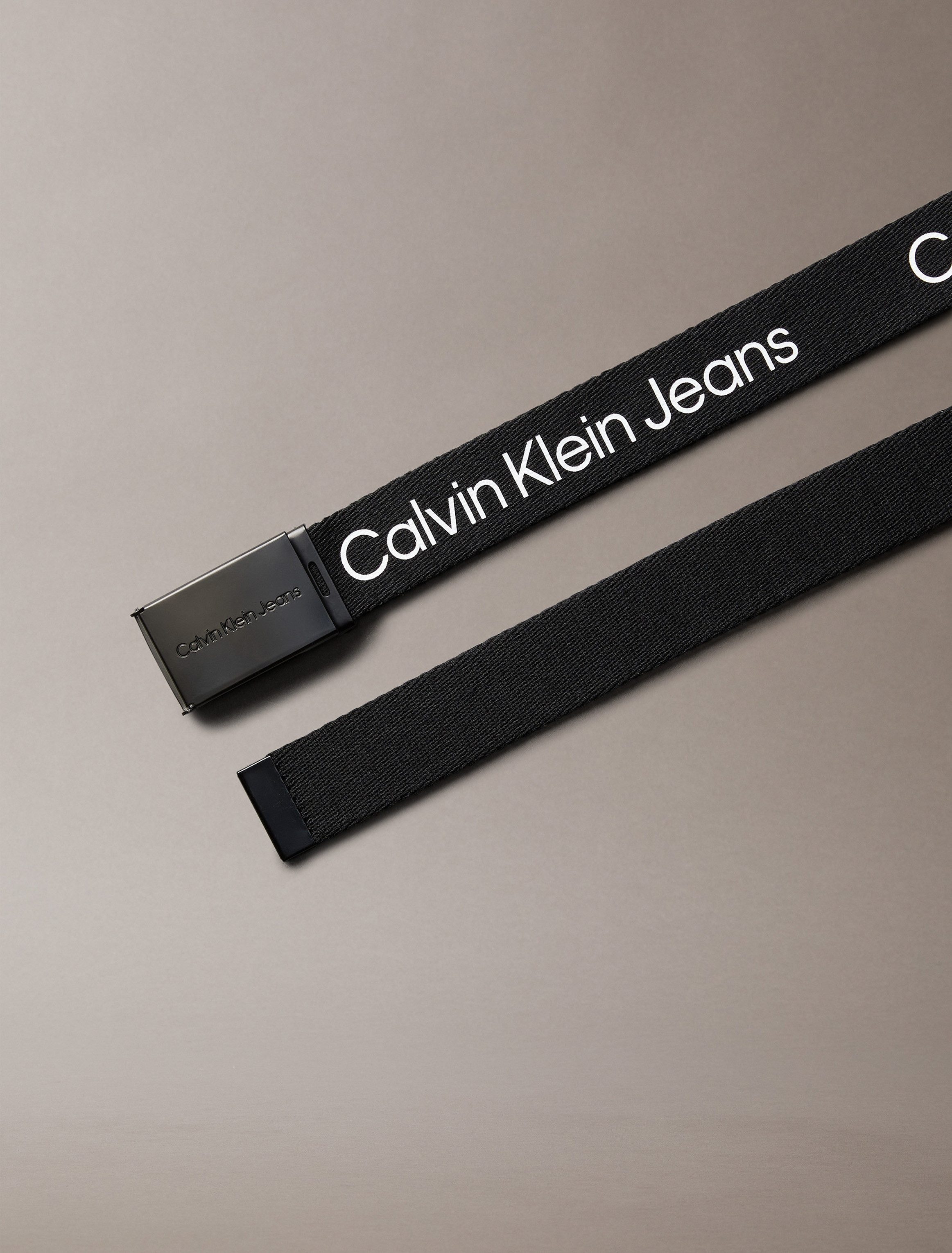 Calvin Klein Koppelriem CANVAS LOGO METALLIC BUCKLE BELT