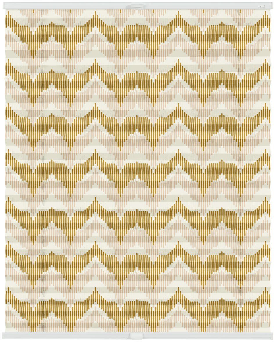 LICHTBLICK Plissé Klemmfix, zonder boren, ondoorzichtig, boho Zig Zag - geel (1 stuk)