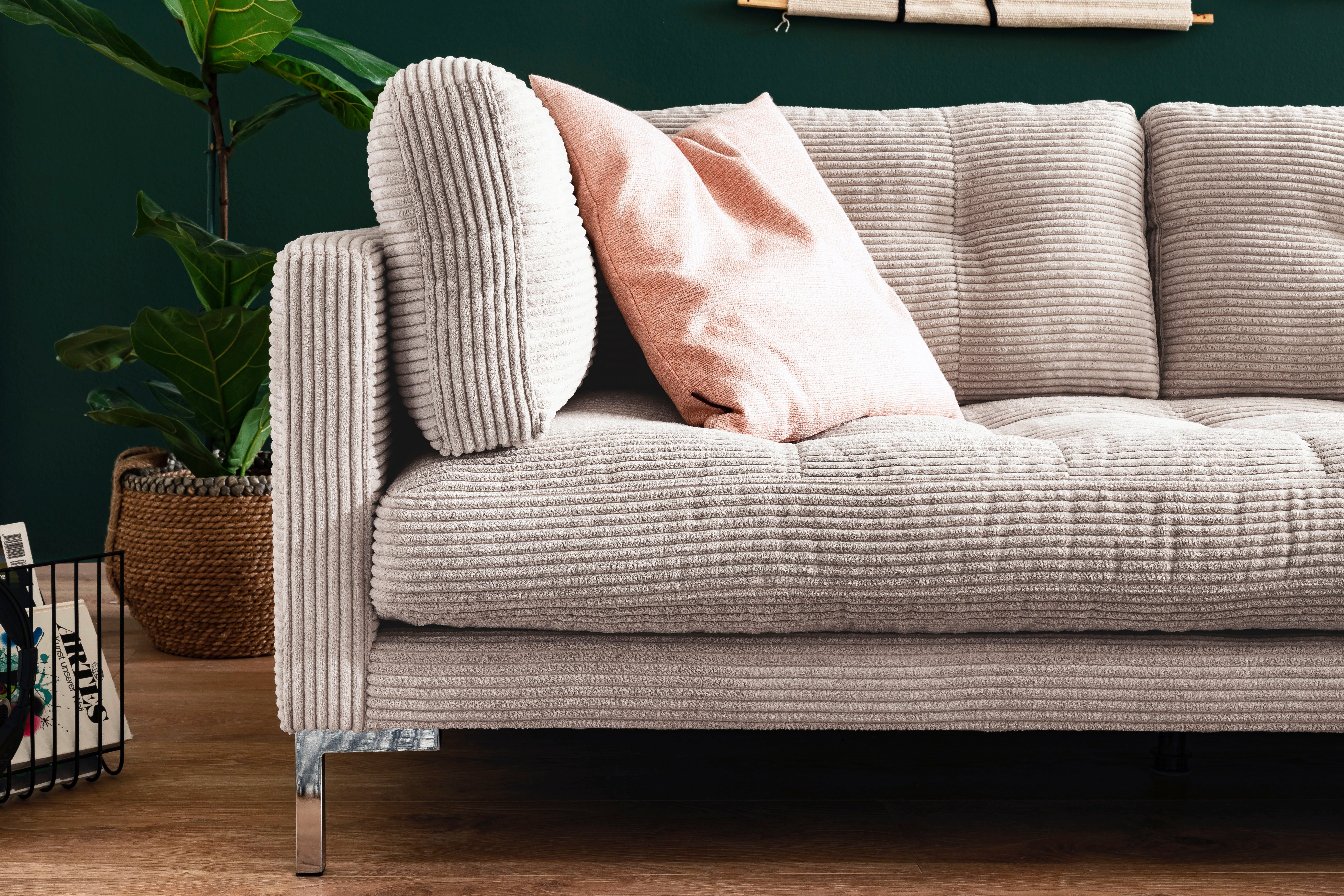 Trends by HG Hoekbank Landau L-vorm in cordstof met metalen voet