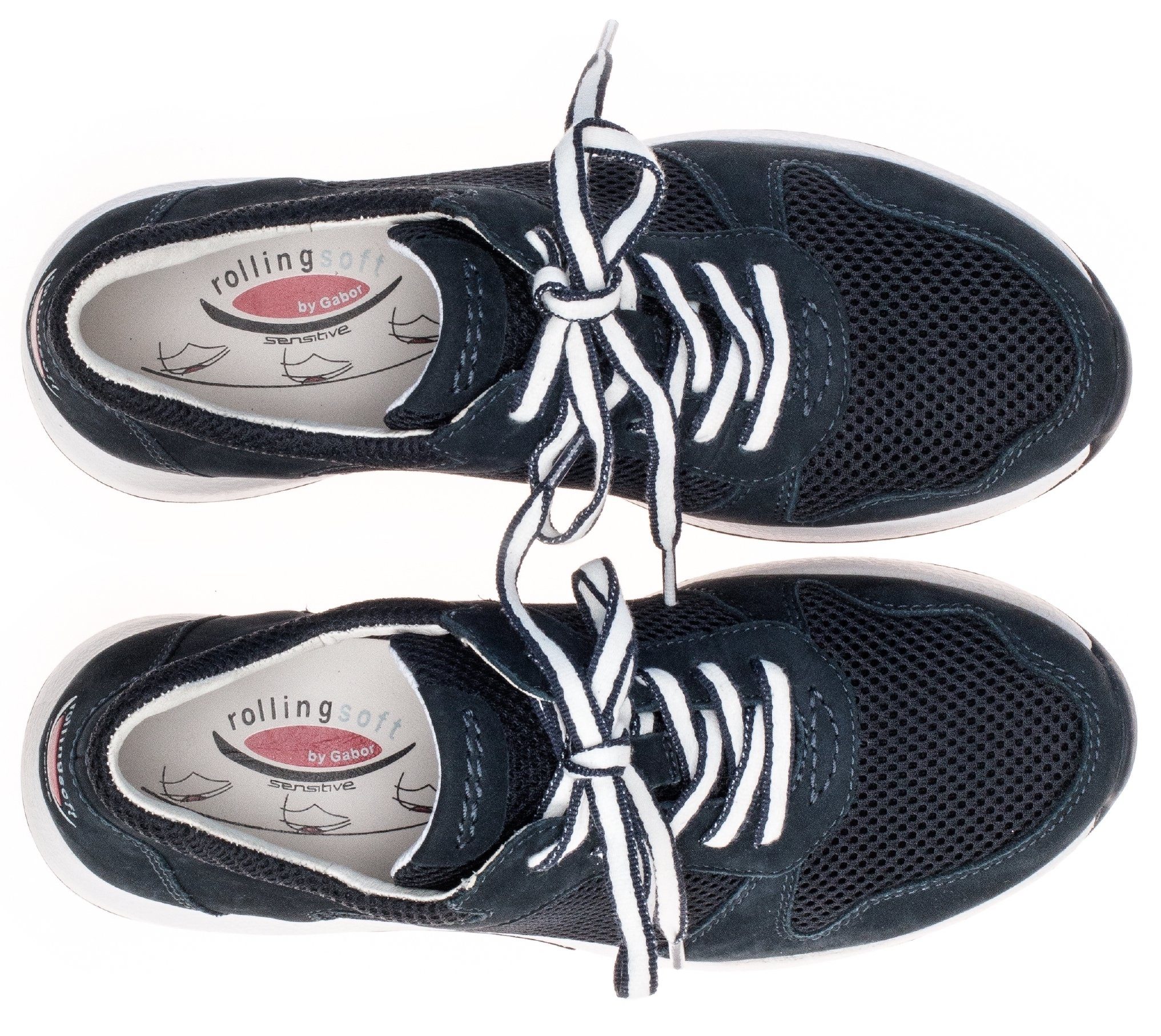Gabor Rollingsoft Sneakers met sleehak met optifit verwisselbare binnenzool, vrijetijdsschoen, lage schoen, veterschoen