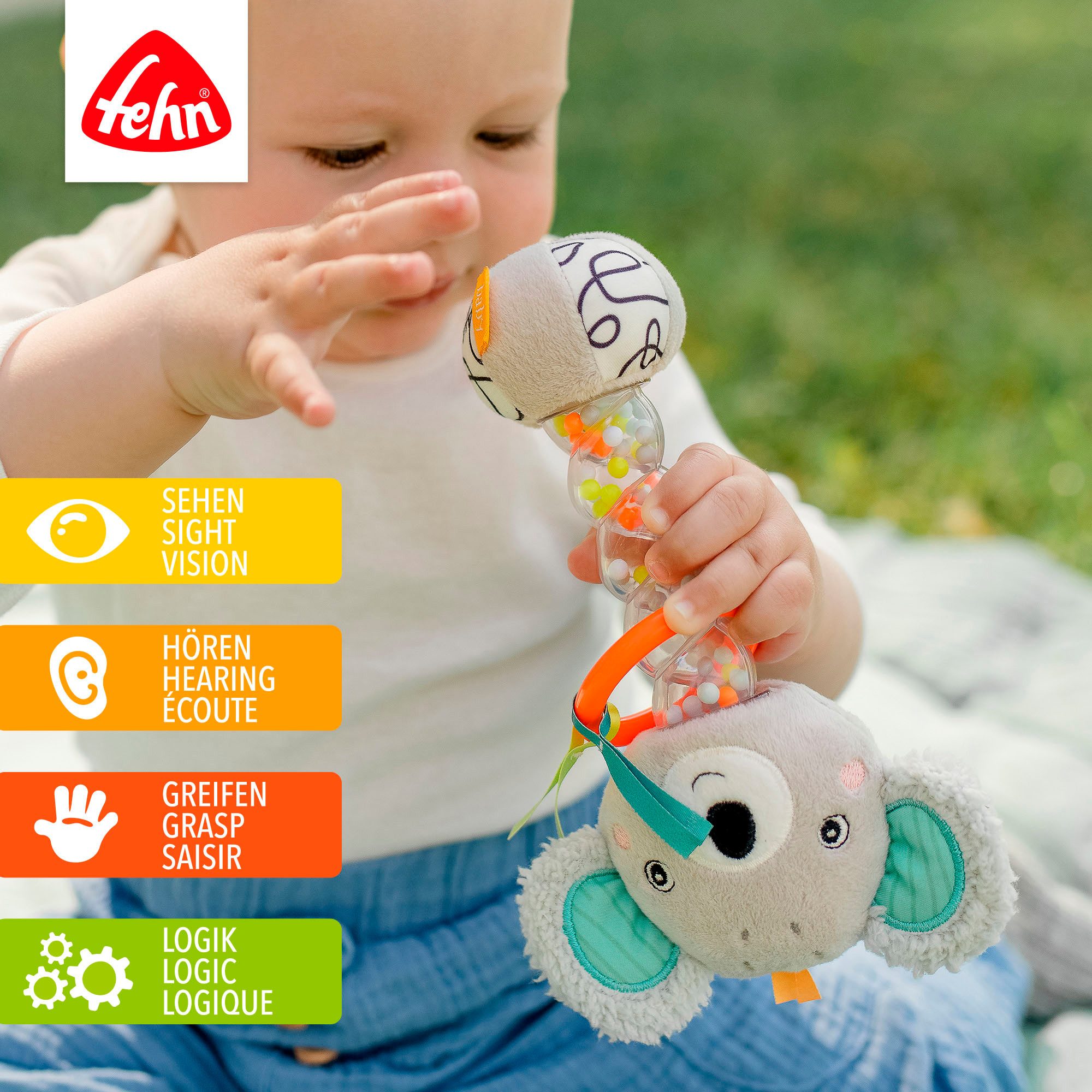 Fehn Grijpspeeltje DoBabyDoo, rammelaar, regenmaker koala