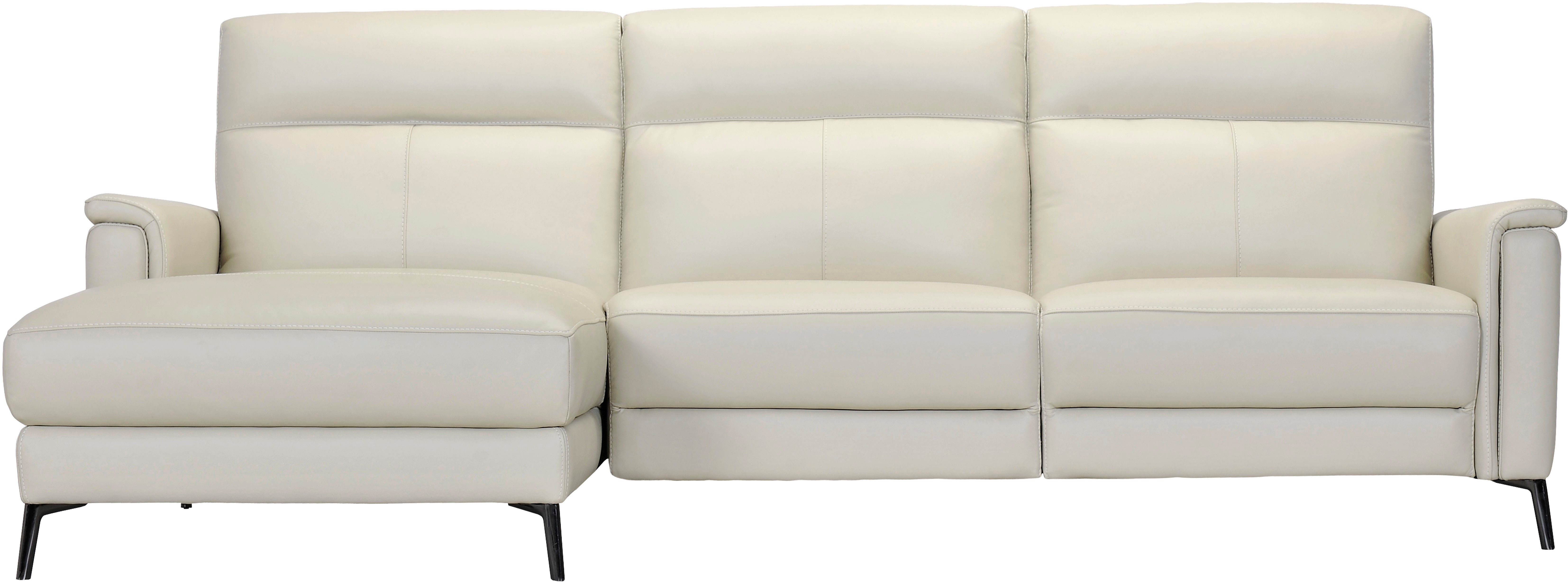 Places of Style Hoekbank Barano, L-model, 260 cm, van leer en weefstof,