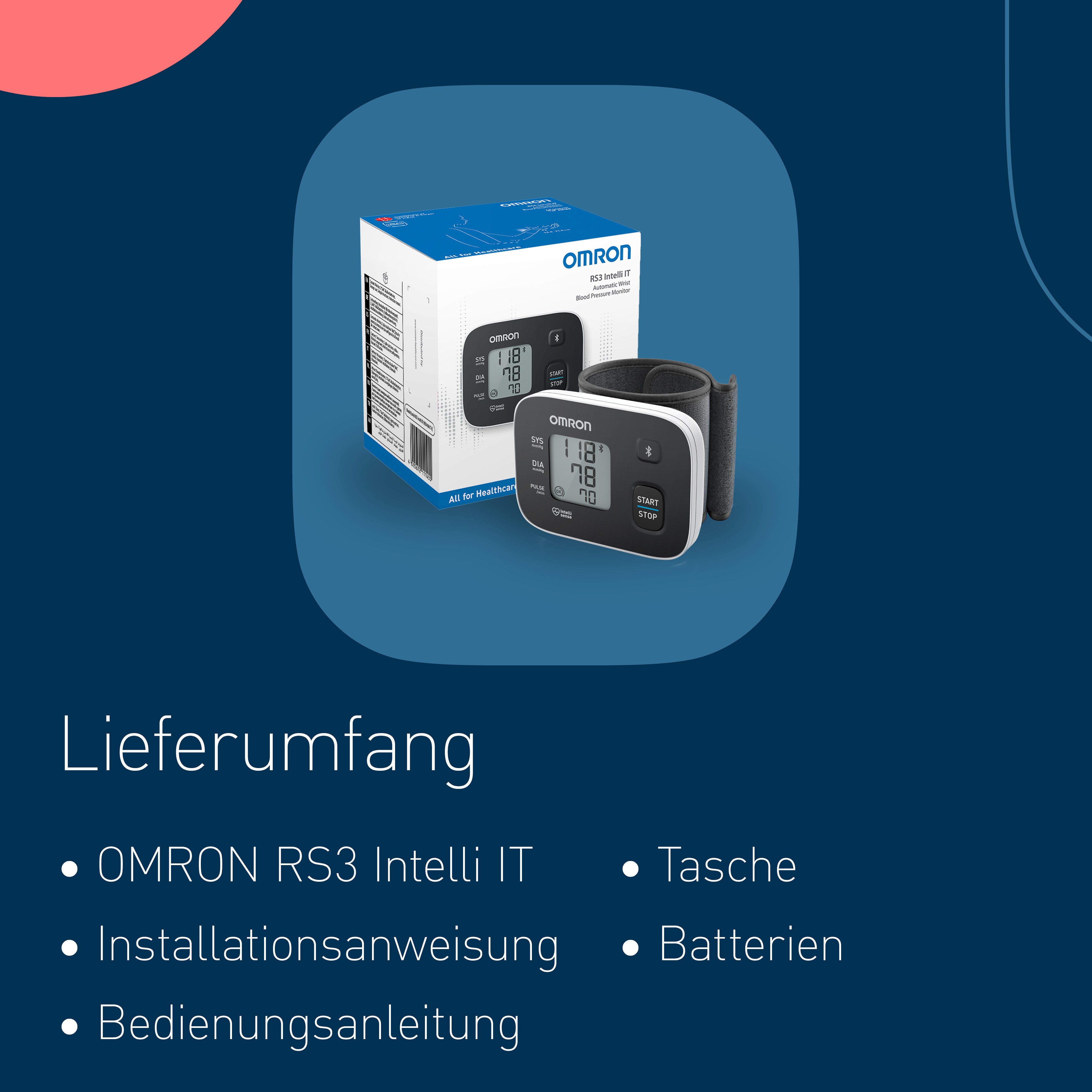 Omron Pols-bloeddrukmeter RS3 Intelli IT digitale pols-bloeddrukmeter