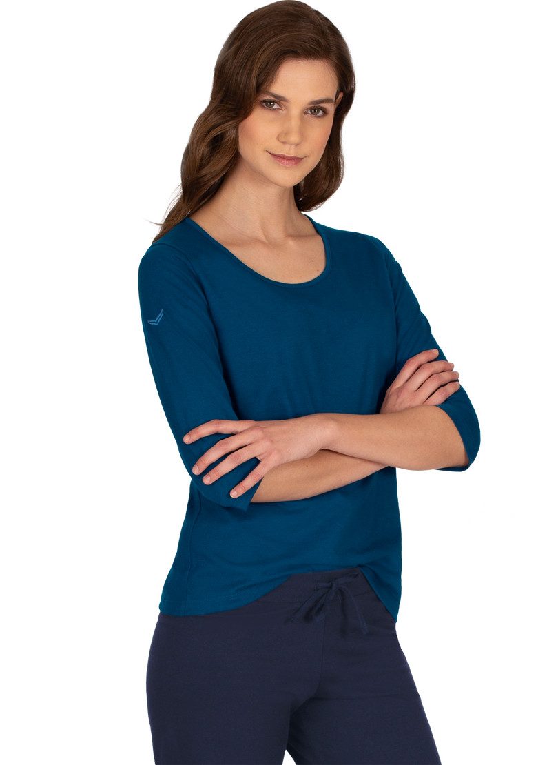 Trigema T-shirt TRIGEMA Shirt met 3/4-mouw van biokatoen (1-delig)