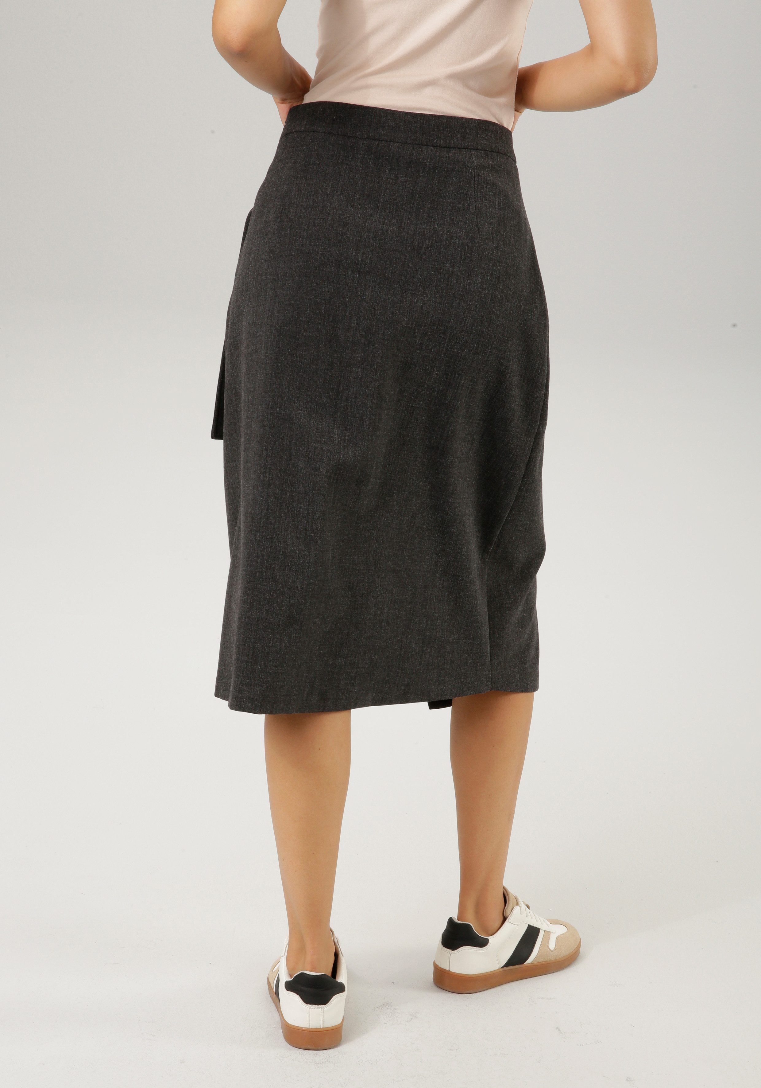 Aniston CASUAL Midirok met decoratieve gesp en bindband