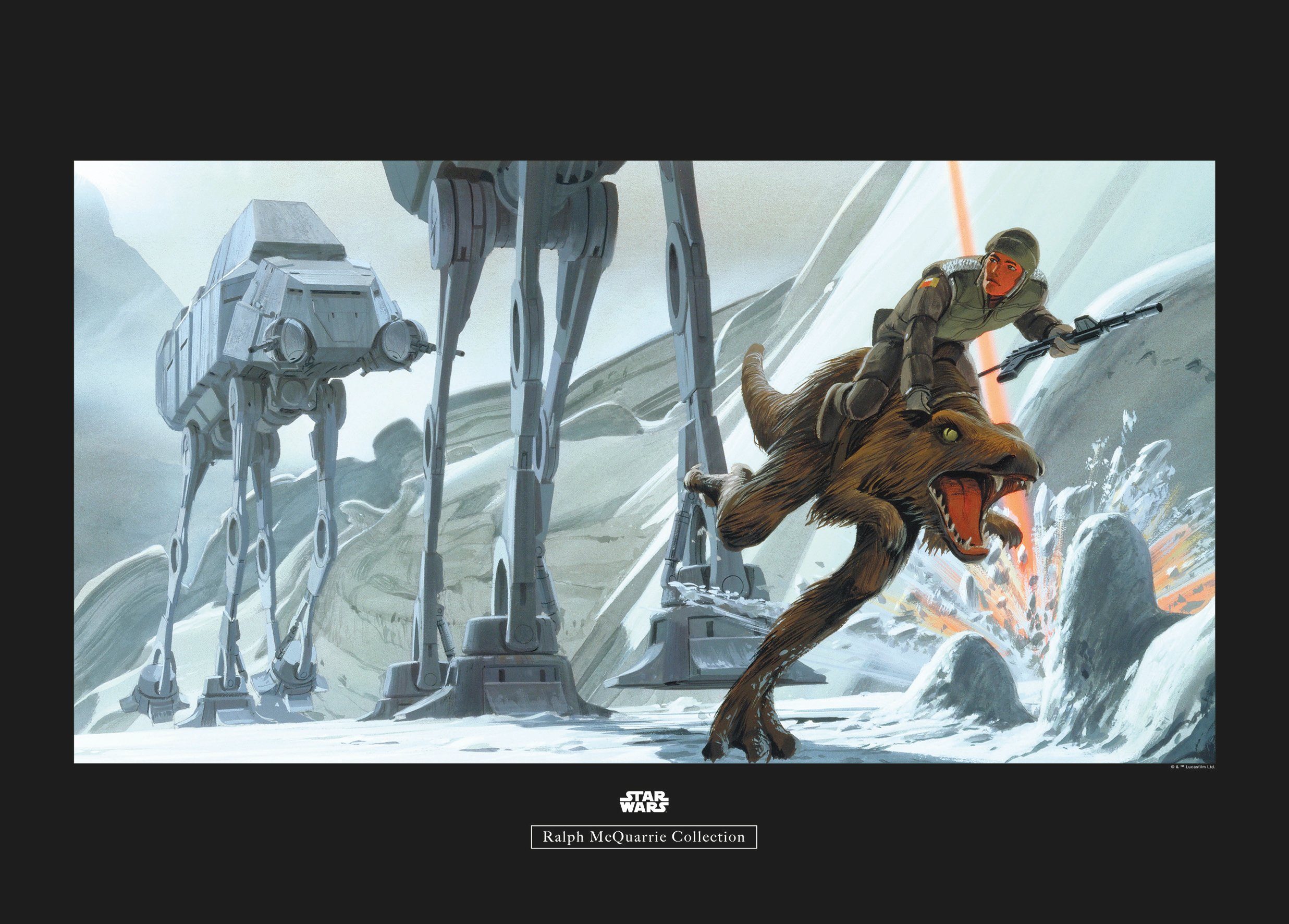 Komar Wanddecoratie Star Wars Classic RMQ Hoth Battle Ground Wanddecoratie voor de kinderkamer - zonder lijst (1 stuk) schilderijen maat 70 cm x 50
