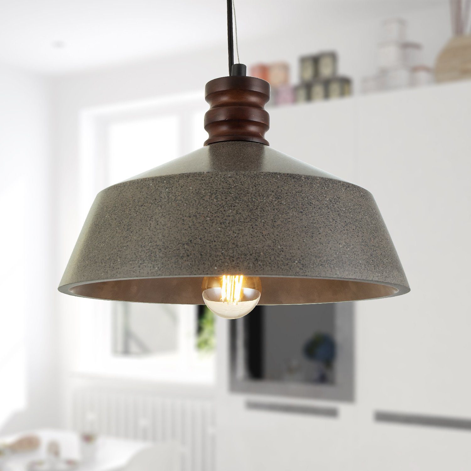 Paco Home Hanglamp Kotter Led, E27, lamp voor woonkamer eetkamer keuken, in hoogte verstelbaar