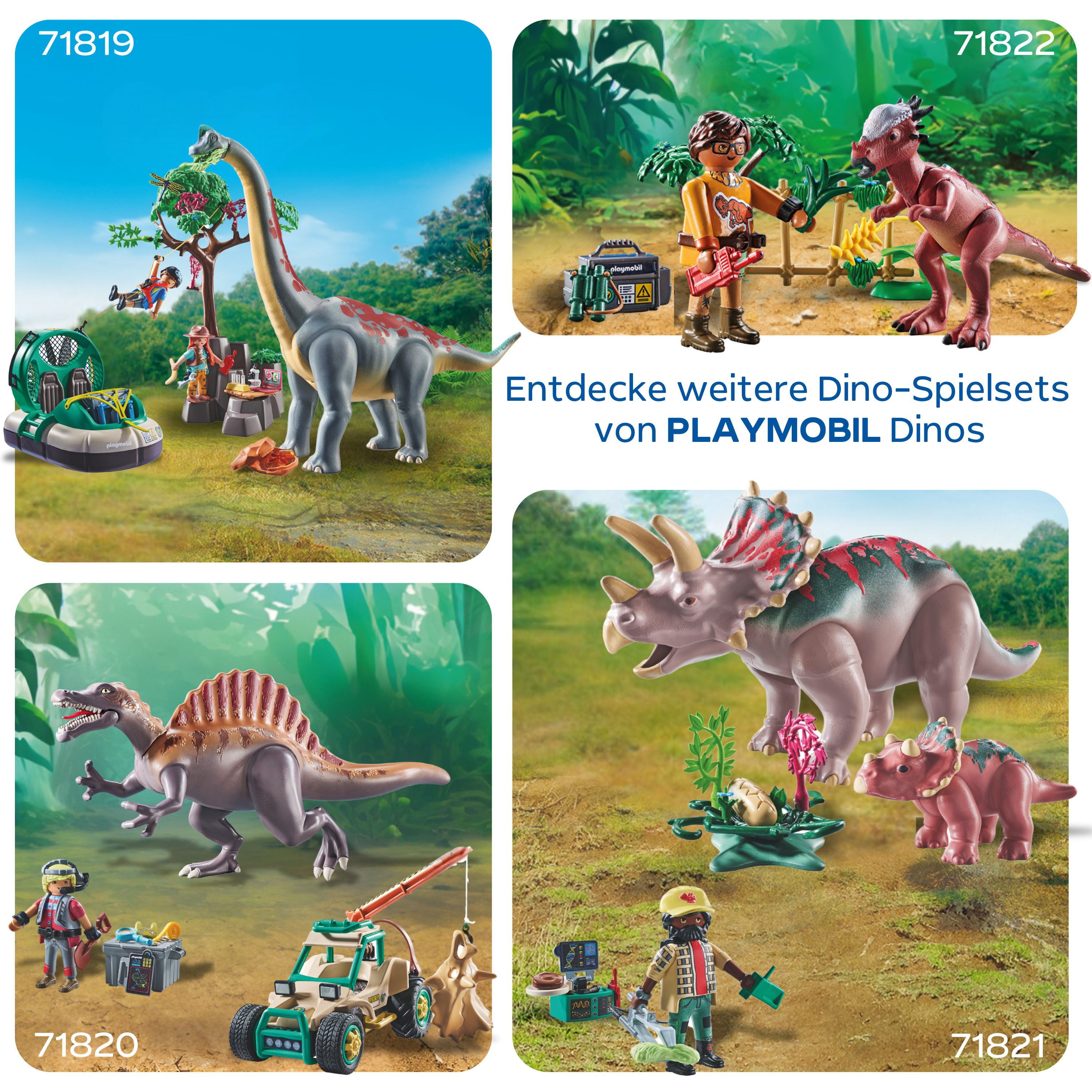 Playmobil® Constructie-speelset Triceratops mit Jungtier (71821), Playmobil Dinos (29-delig)