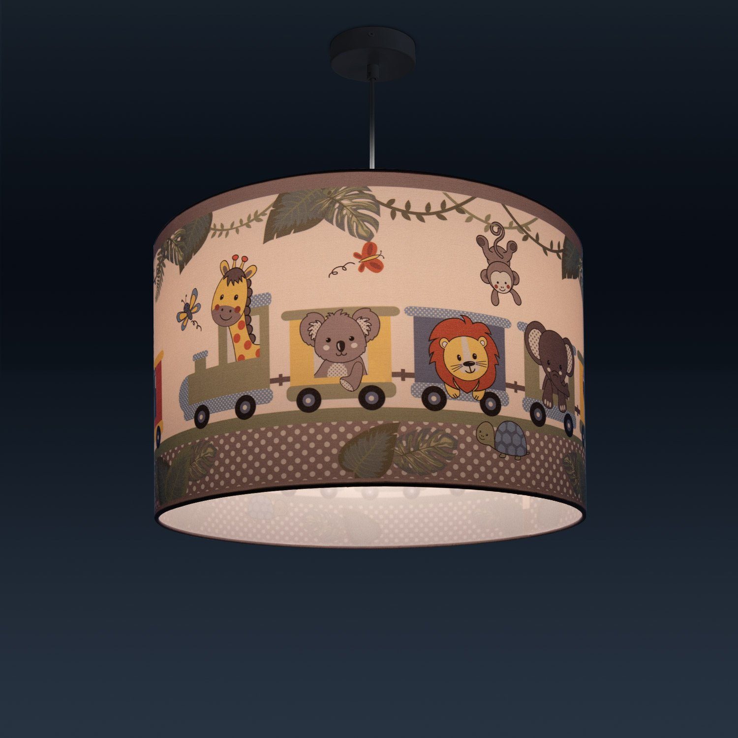 Paco Home Hanglamp Diamond 635 Kinderlamp plafondlamp LED kinderkamer lamp trek dieren, E27