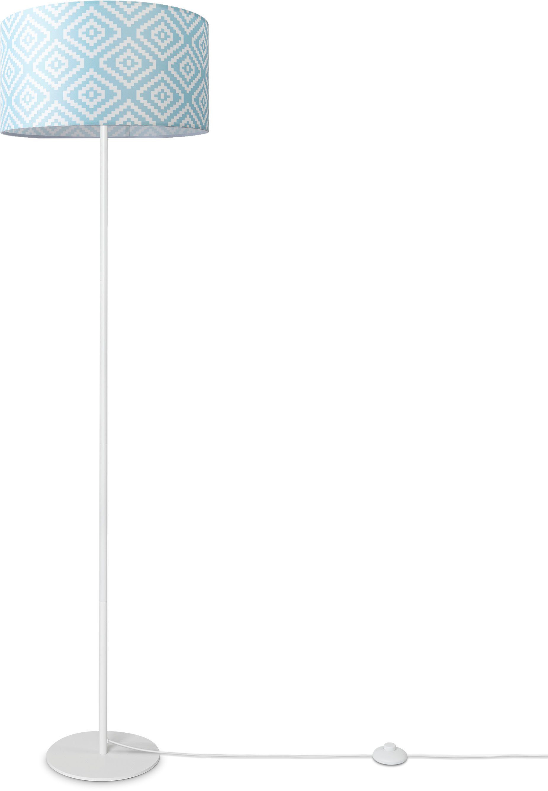 Paco Home Staande lamp Luca Stella Vloerlamp stoffen lampenkap retro vintage E27 textielkap