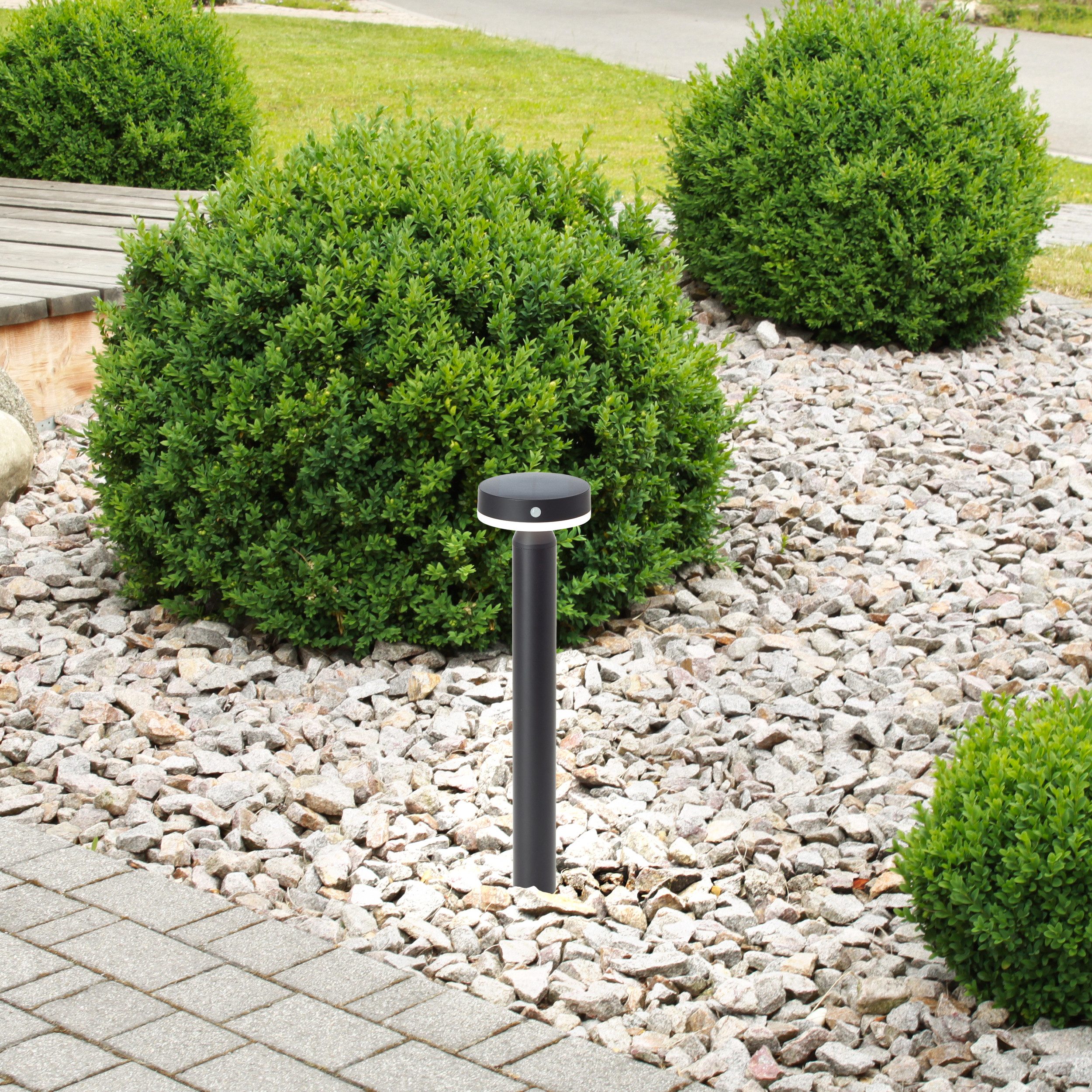 Brilliant Leuchten Led-sokkellamp Magua LED buitenvoetlamp, solar, 50 cm, 350 lm, 4000 K, metaal, zwart (1 stuk)