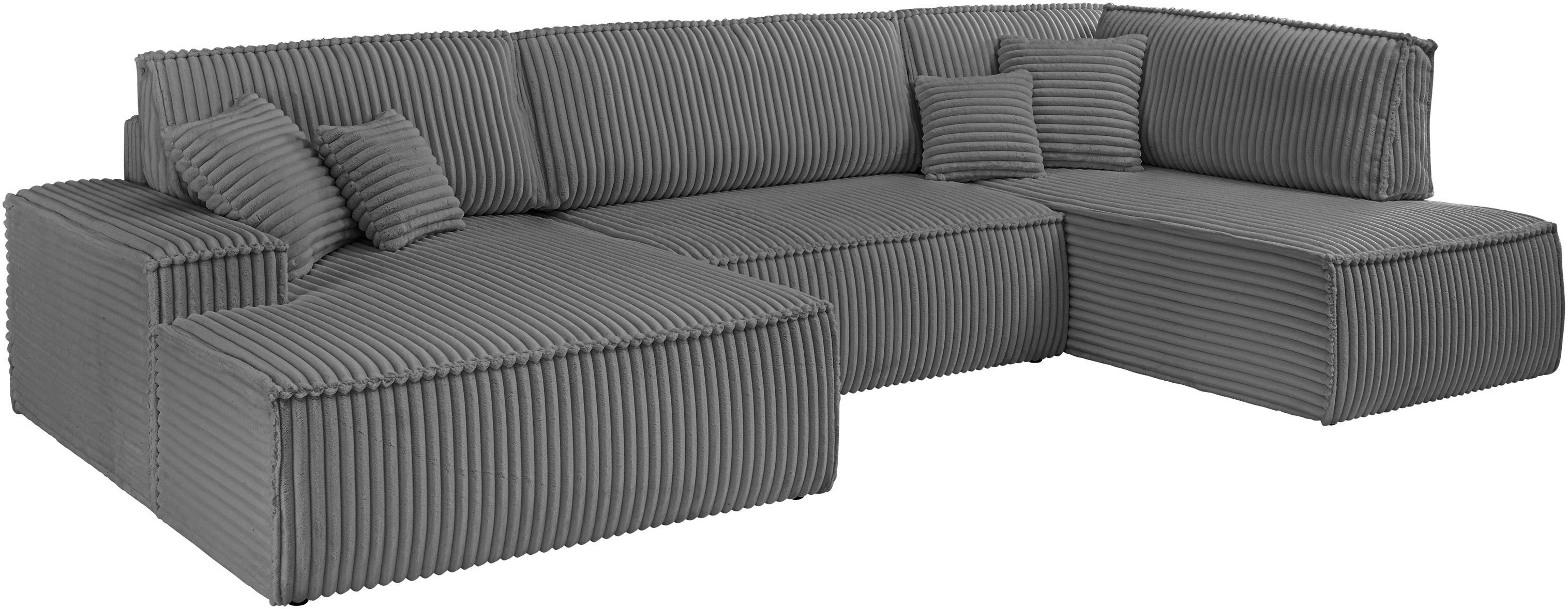 andas Zithoek FINNLEY U-model XXL 329 cm, bedbank, slaapfunctie m. bedkist