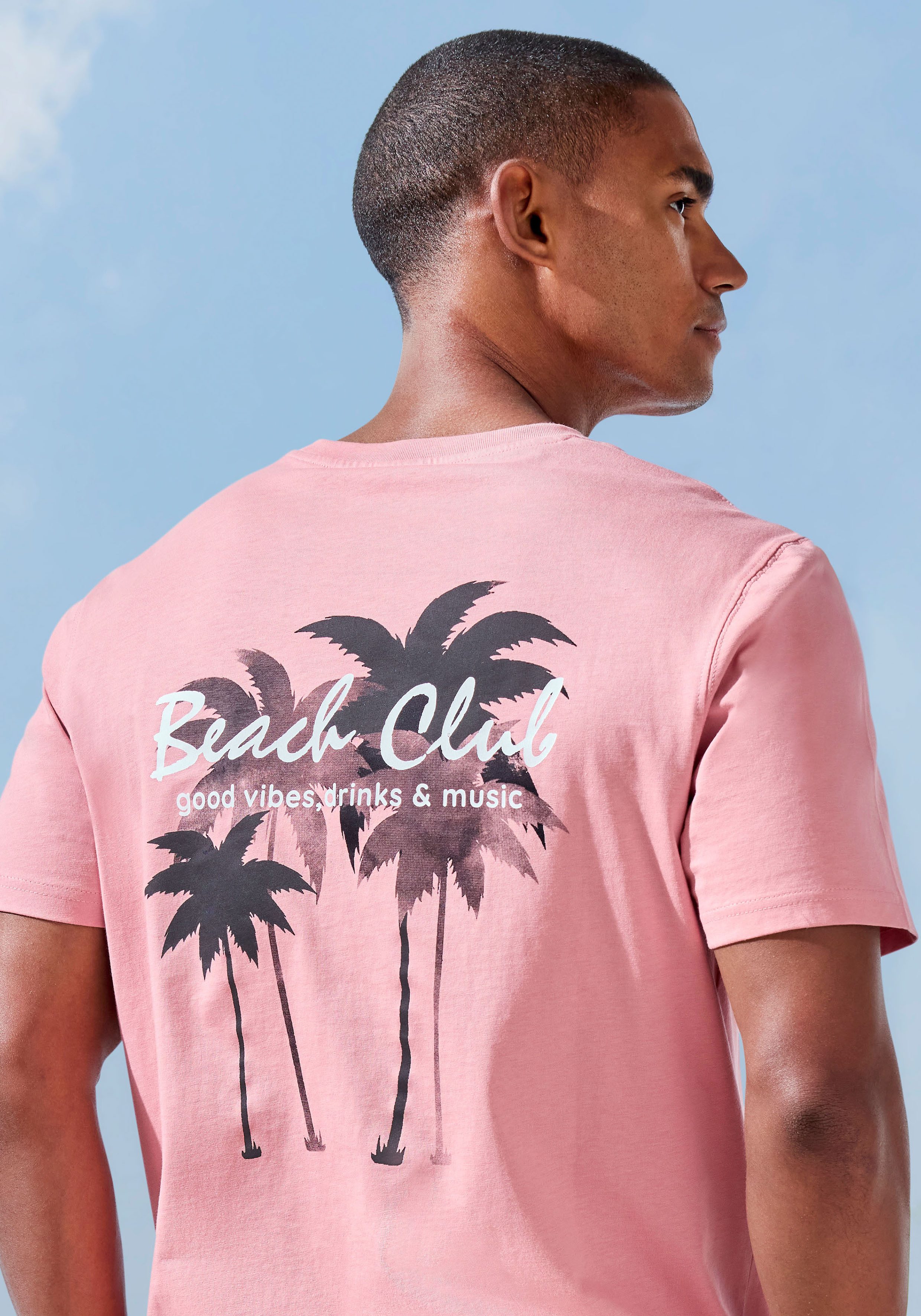Beachtime T-shirt Met grote print op de rug
