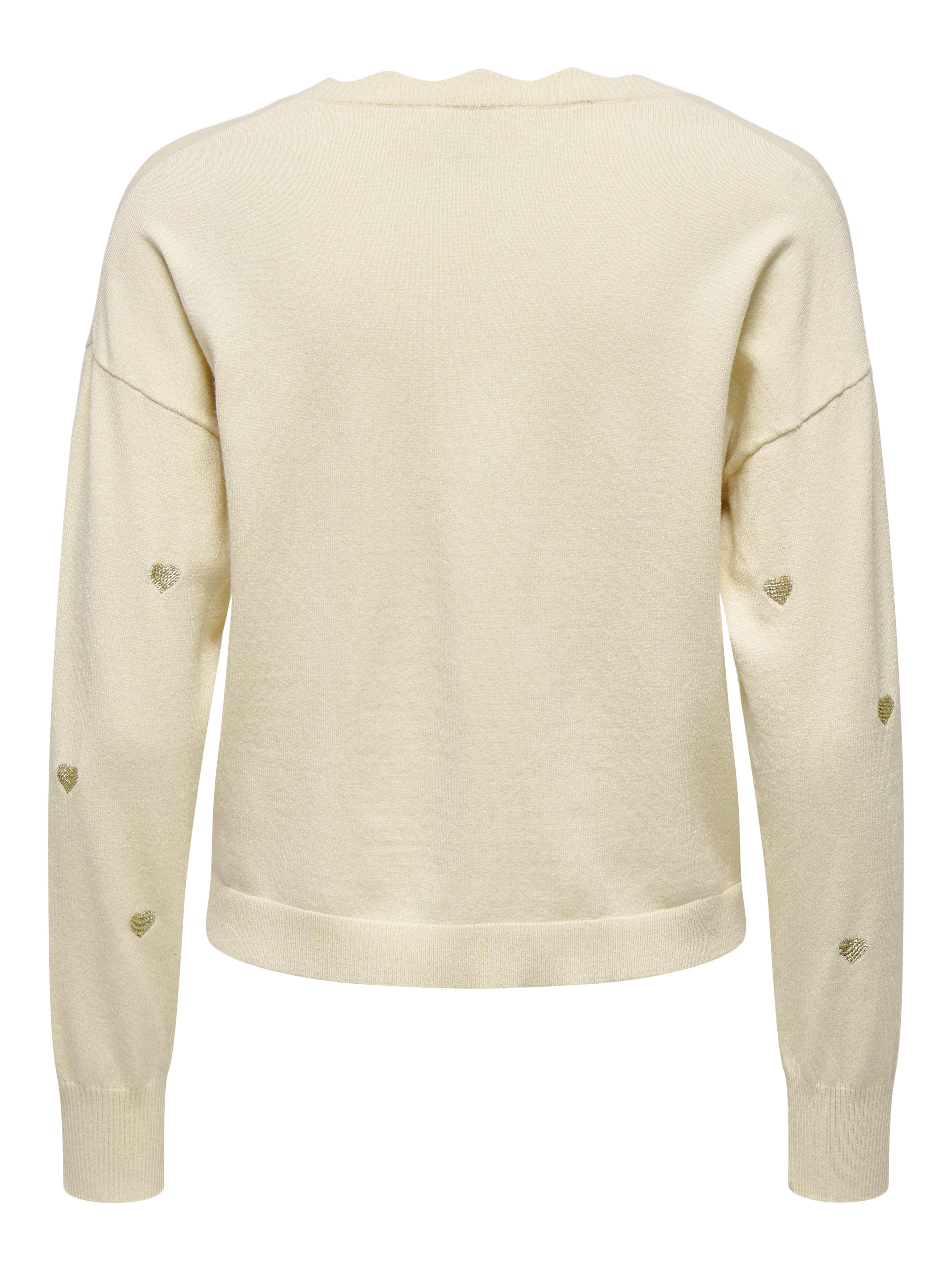 Only Gebreide trui ONLTIBA LS HEART V-NECK CS KNT