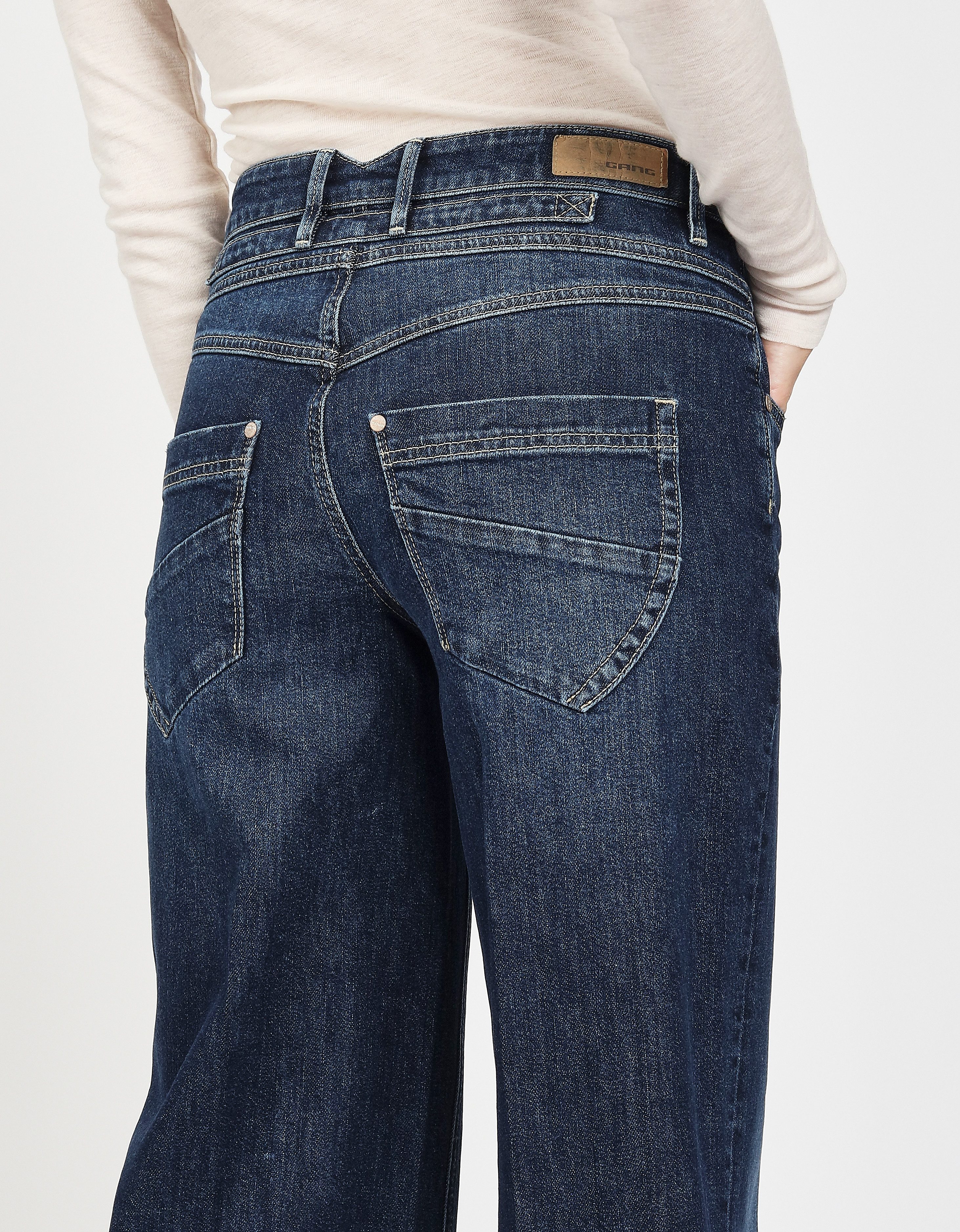 GANG Wijde jeans 94MEDINA WIDE met knoopsluiting