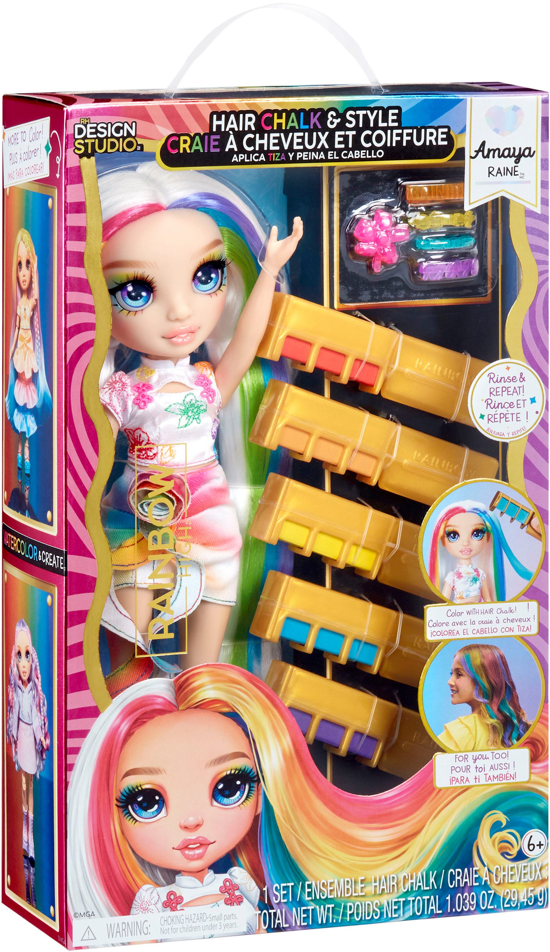 RAINBOW HIGH Aankleedpop Rainbow High Hair Chalk & Style Doll- Amaya (Rainbow)