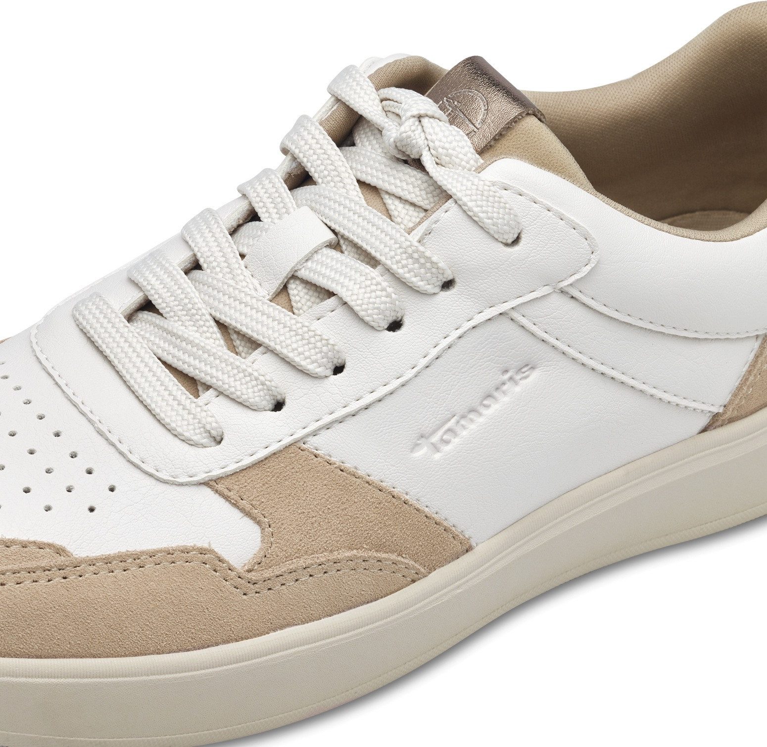 Tamaris Plateausneakers vrijetijdsschoen, lage schoen, veterschoen met contrastafwerkingen