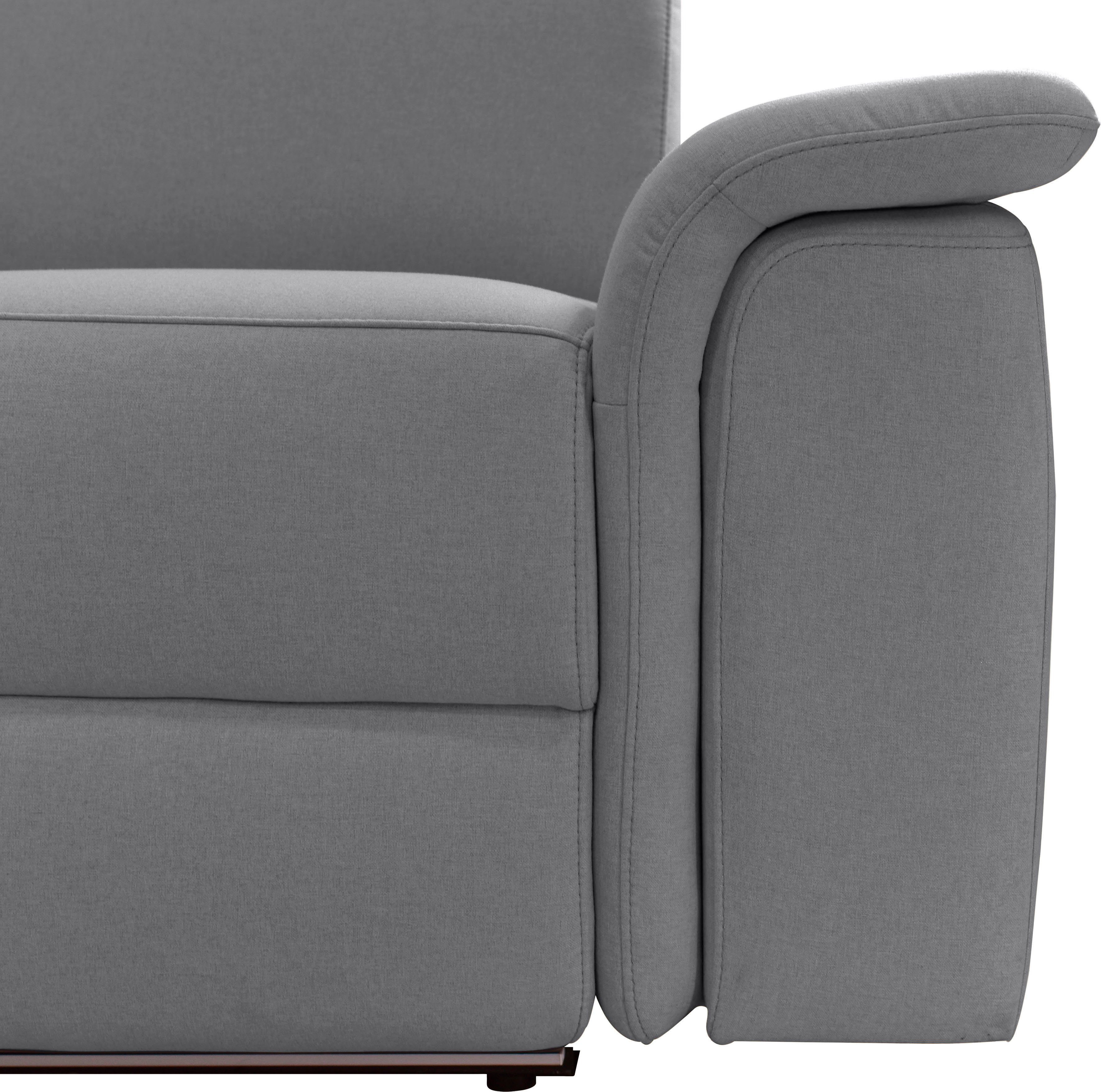 Places of Style Hoekbank Pareli, L-model, 259 cm, met récamier, echt leer, imitatieleer, weefstof