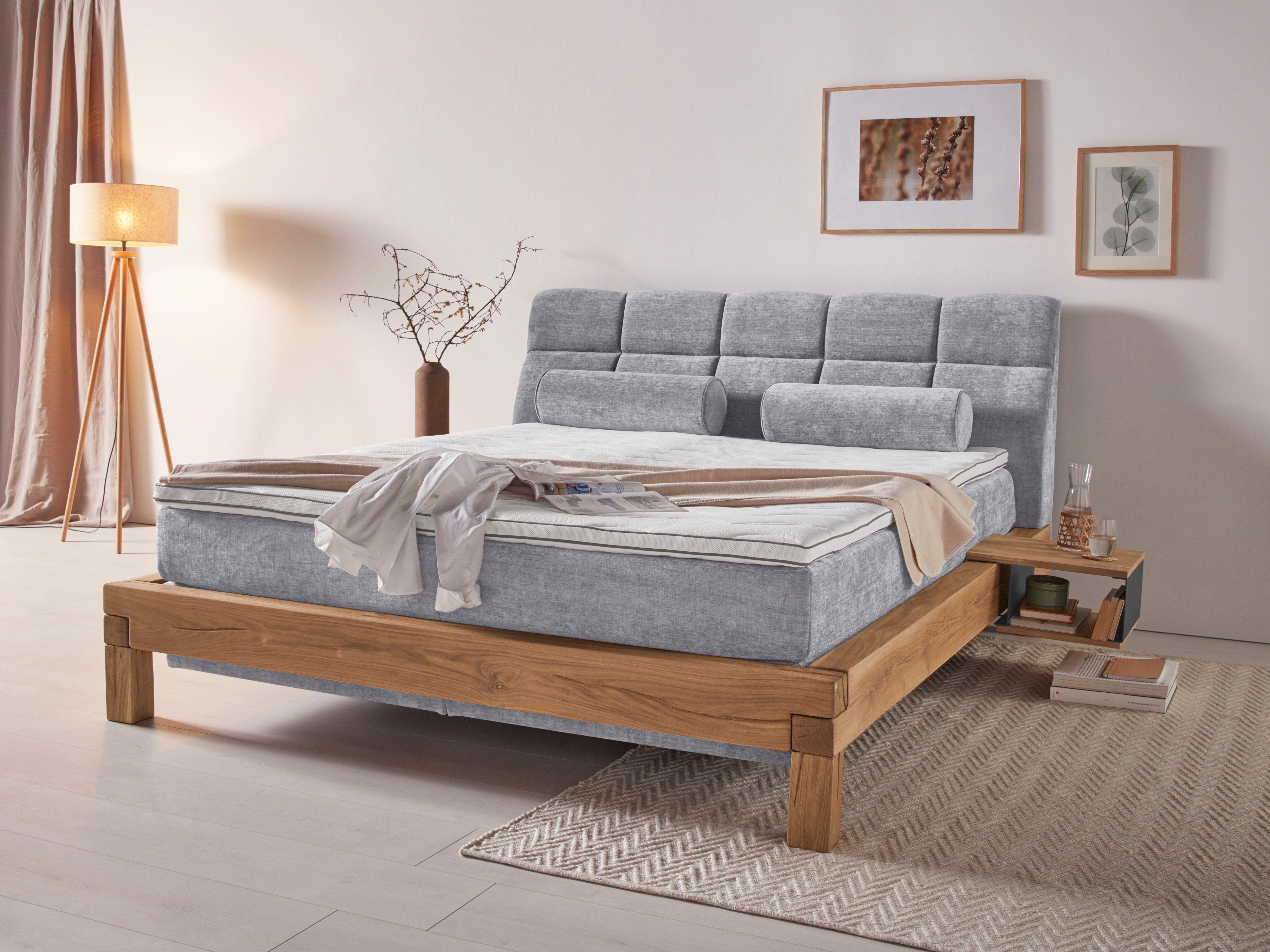 Home affaire Boxspring Villads Ligoppervlak: 180x200 cm, inside-boxspringonderbouw, gerecyclede stoffen boxsprings grijs