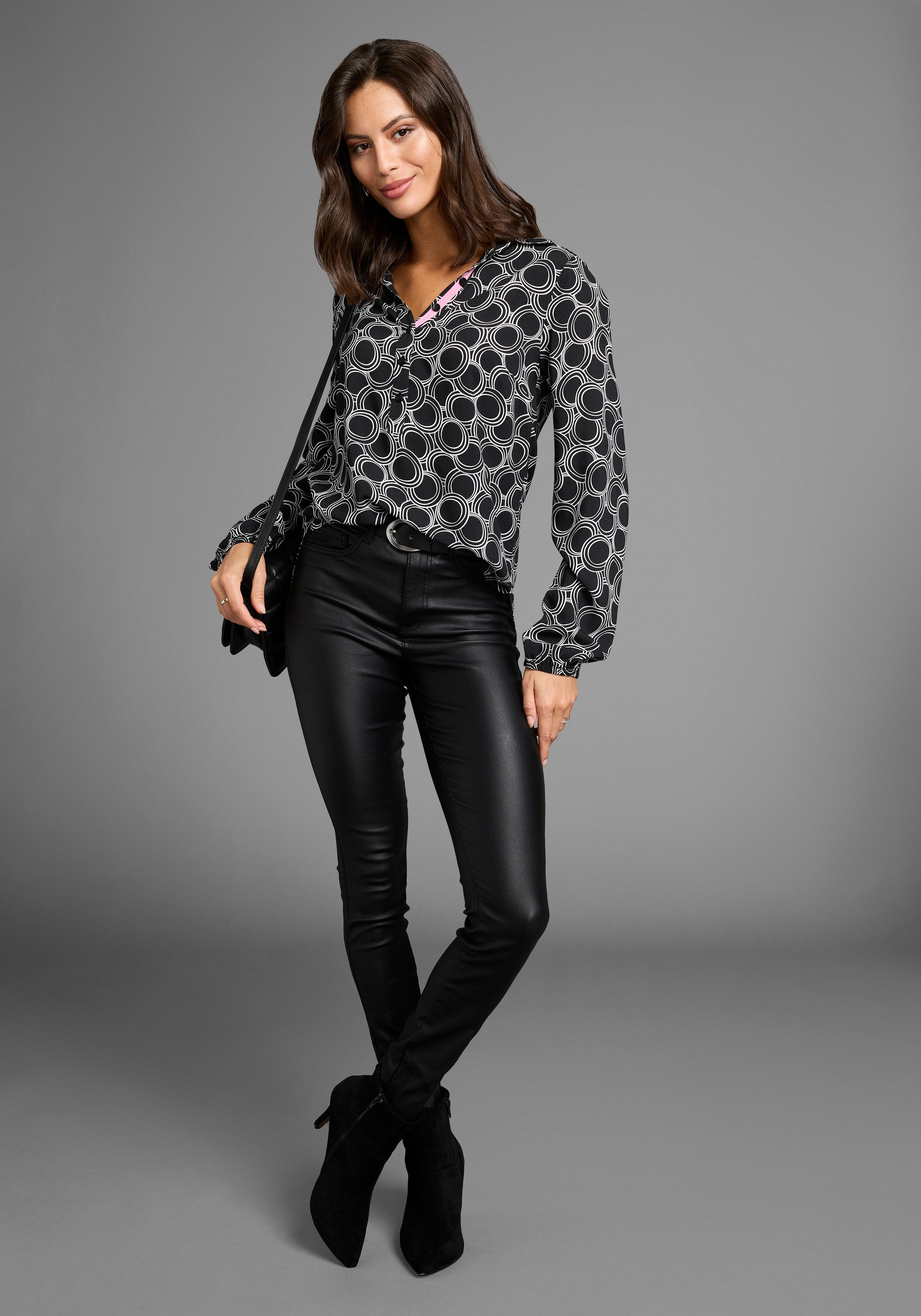 Laura Scott Lange blouse met contrasttape - nieuwe collectie