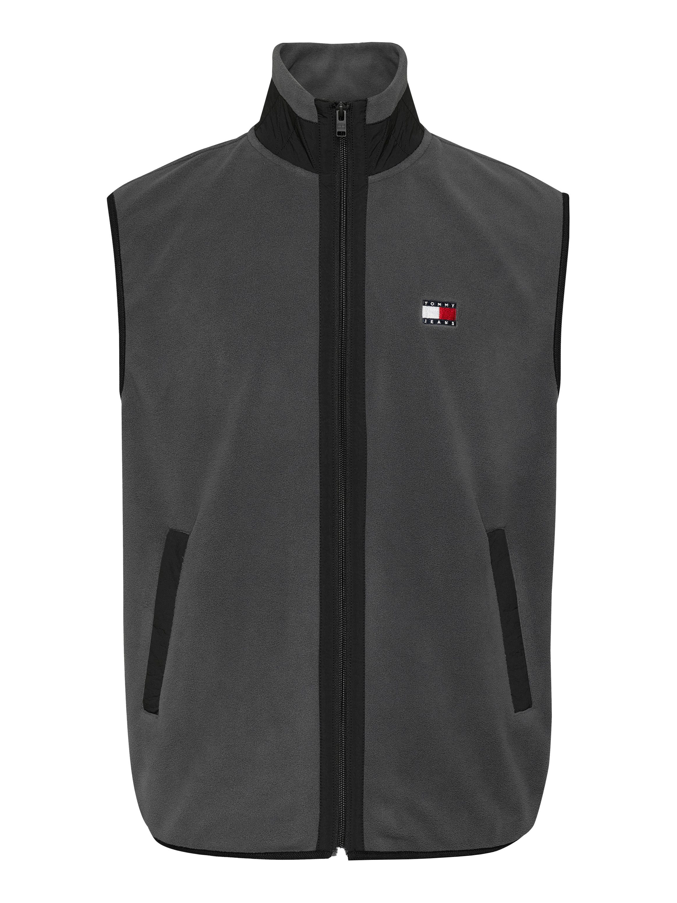 Tommy Jeans Plus Mouwloos fleecevest TJM POLAR FLEECE VEST EXT Grote maten, met contrasterende details