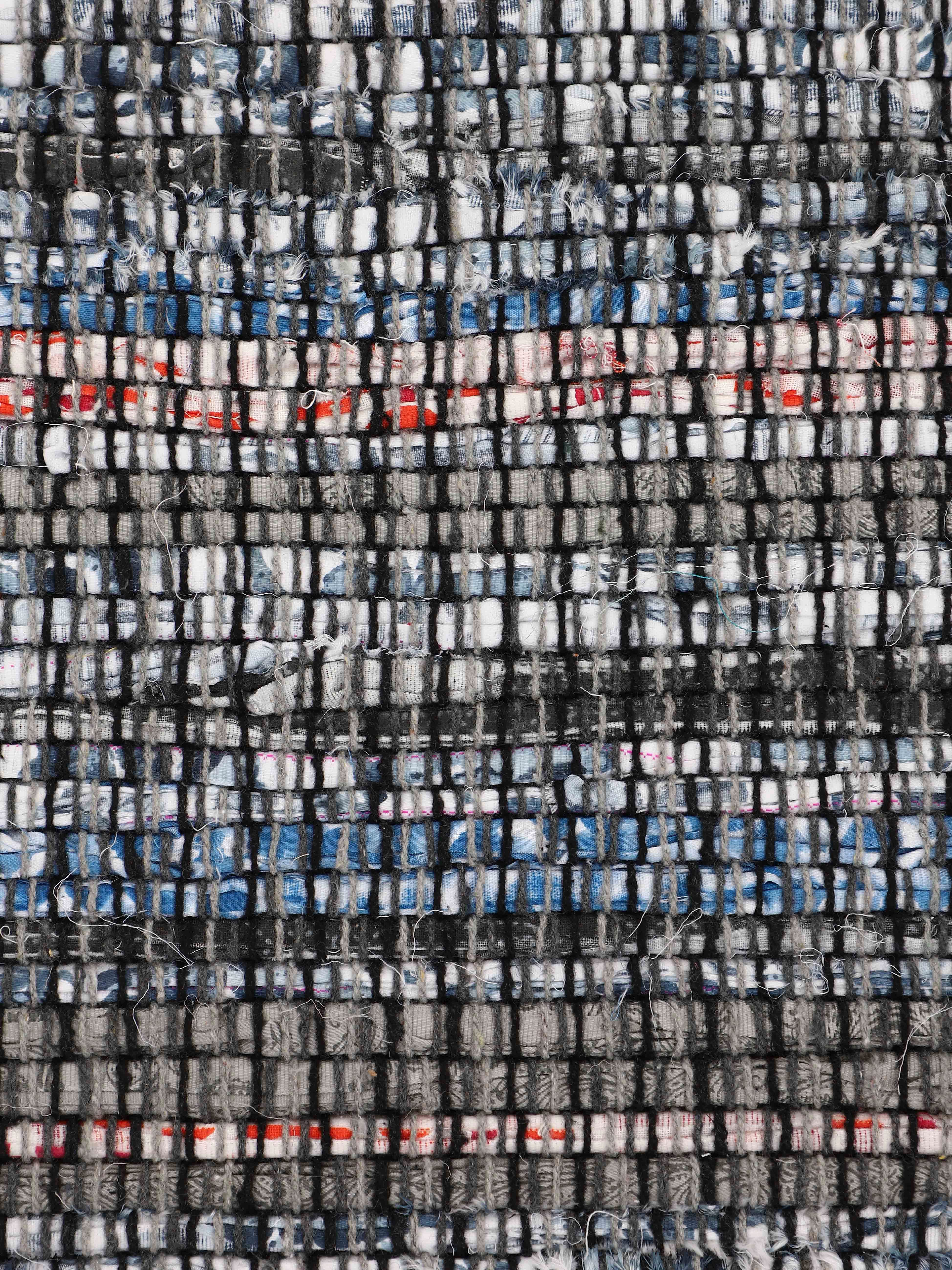 carpetfine Vloerkleed Kelim Chindi, omkeerbaar tapijt handgeweven, patchwork tapijt met franjes, ook verkrijgbaar in loperformaten