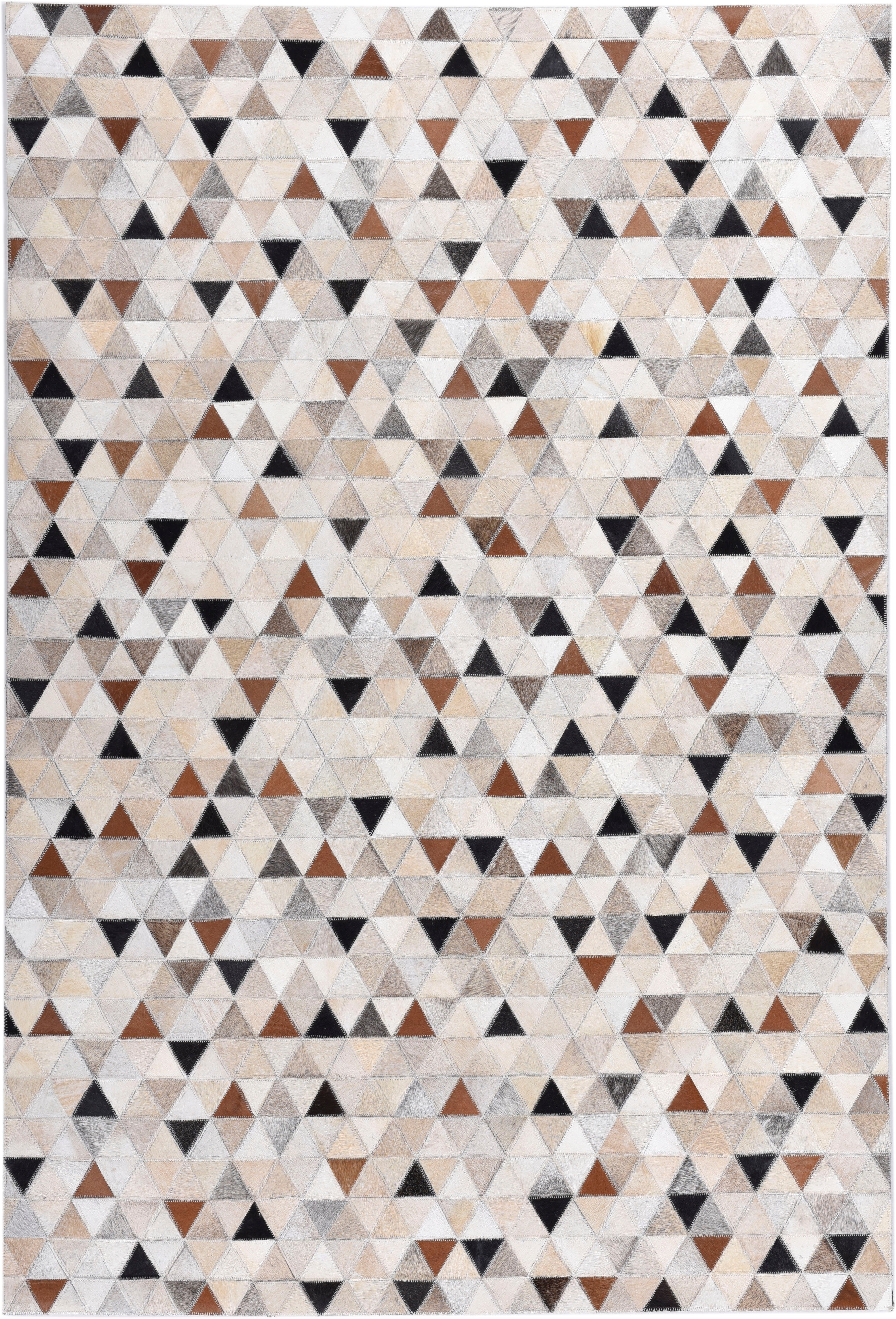 THEKO Vachtvloerkleed Kobe Patchwork, met de hand genaaid, echte runderhuid in natureltinten