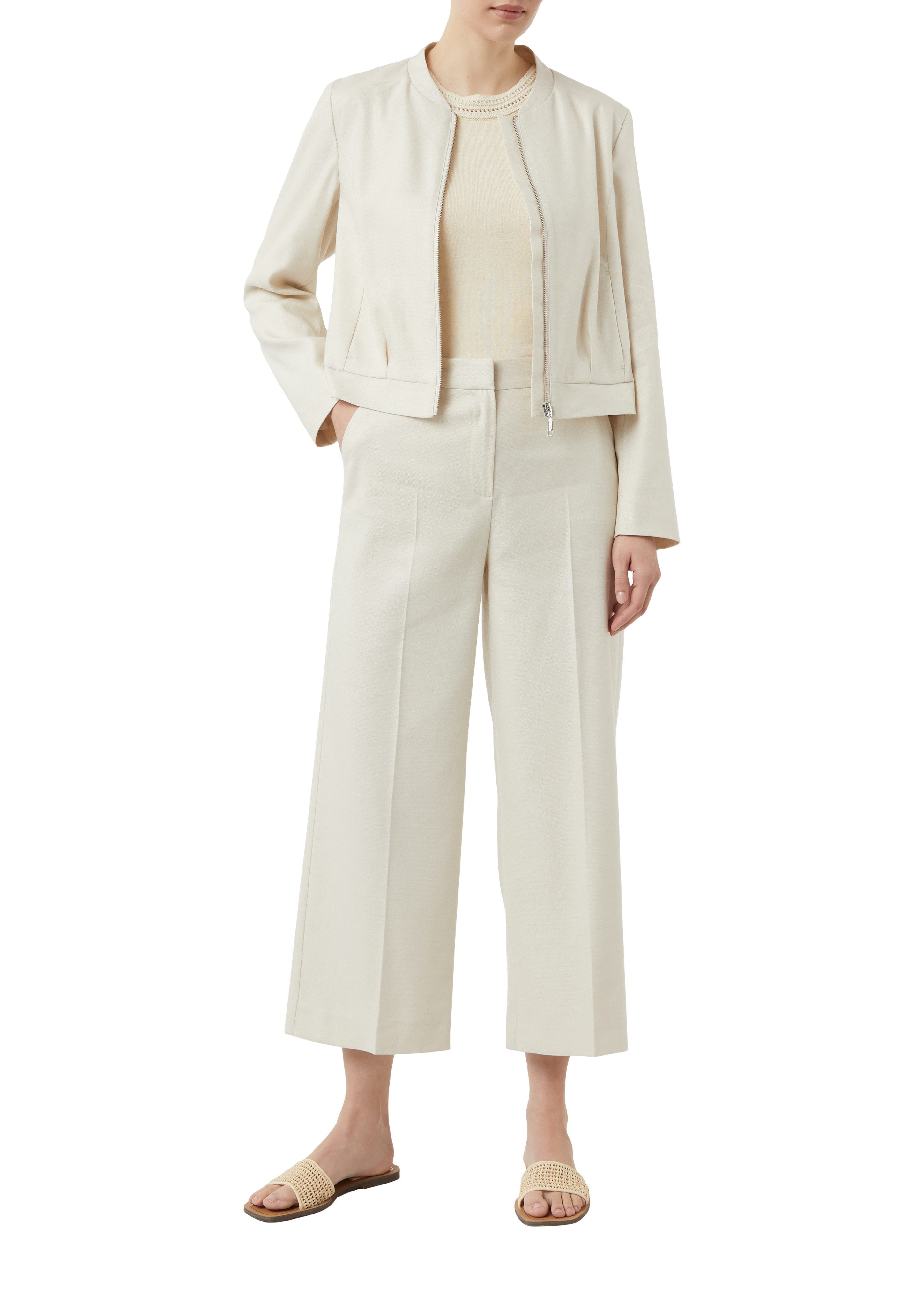 Comma Shirt met ronde hals met breitechnische details