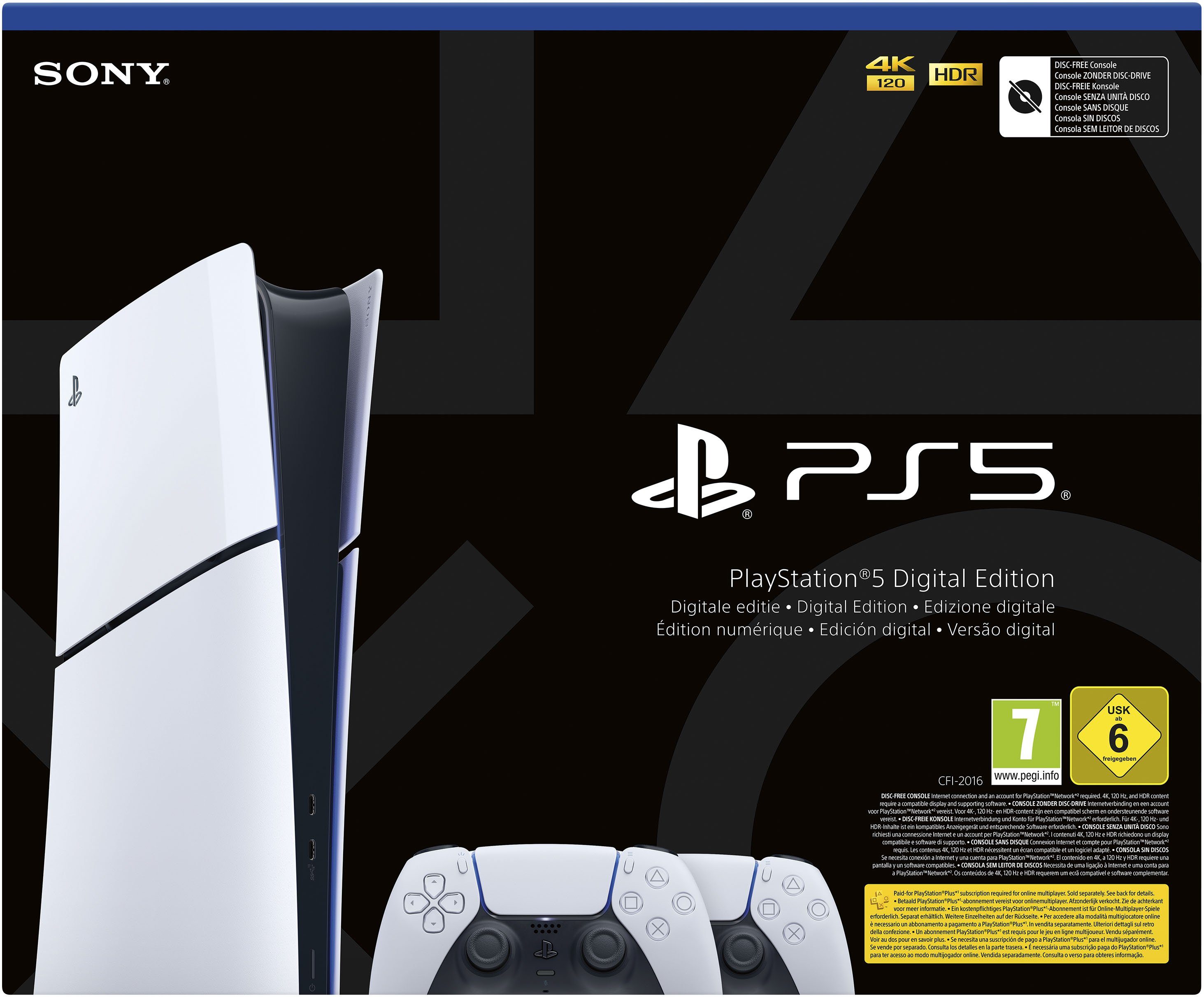 PlayStation 5 Gameconsole Digitale editie (slim) incl. tweede DualSense draadloze controller
