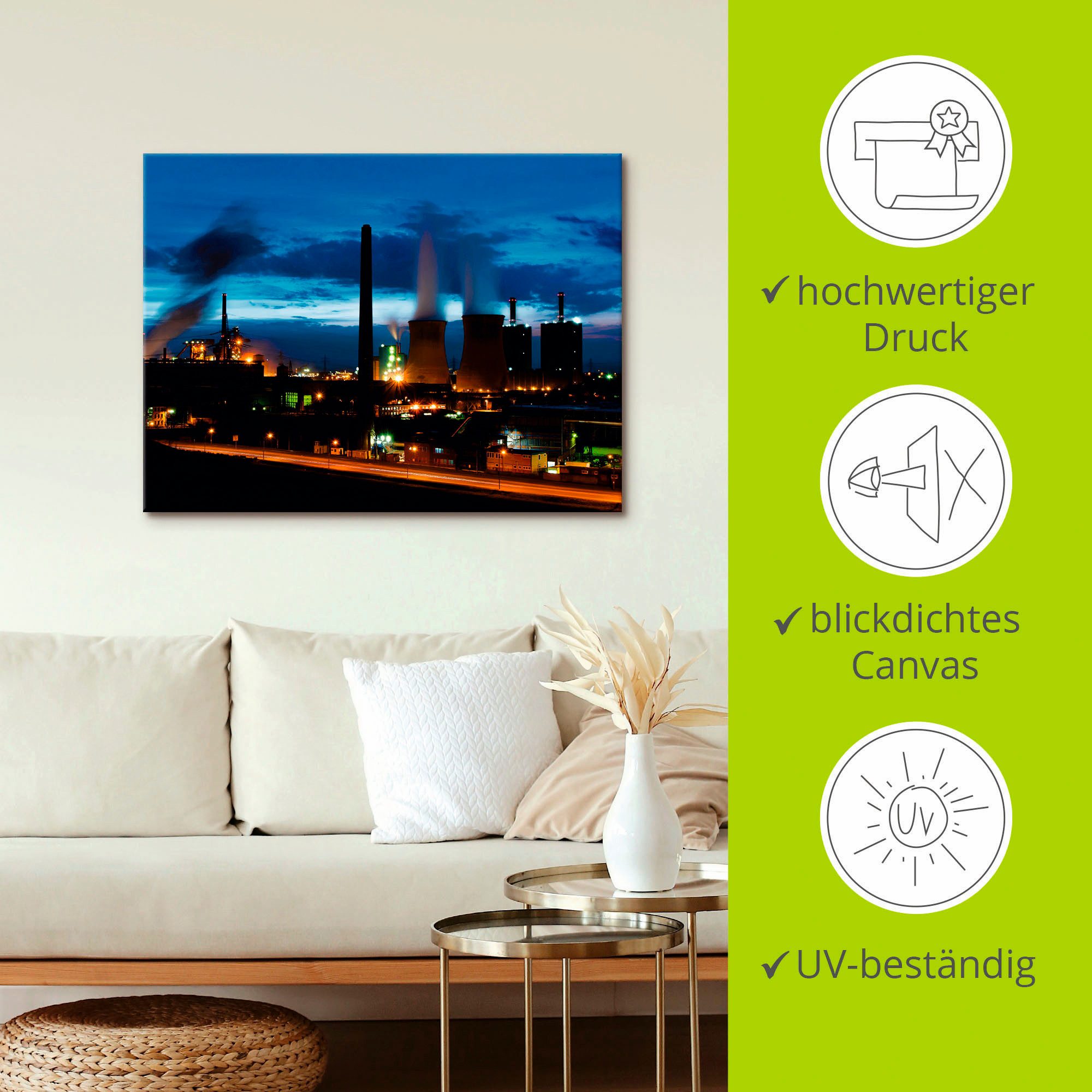 Artland Artprint Duisburg- Dehoga na zonsondergang als artprint op linnen, poster in verschillende formaten maten