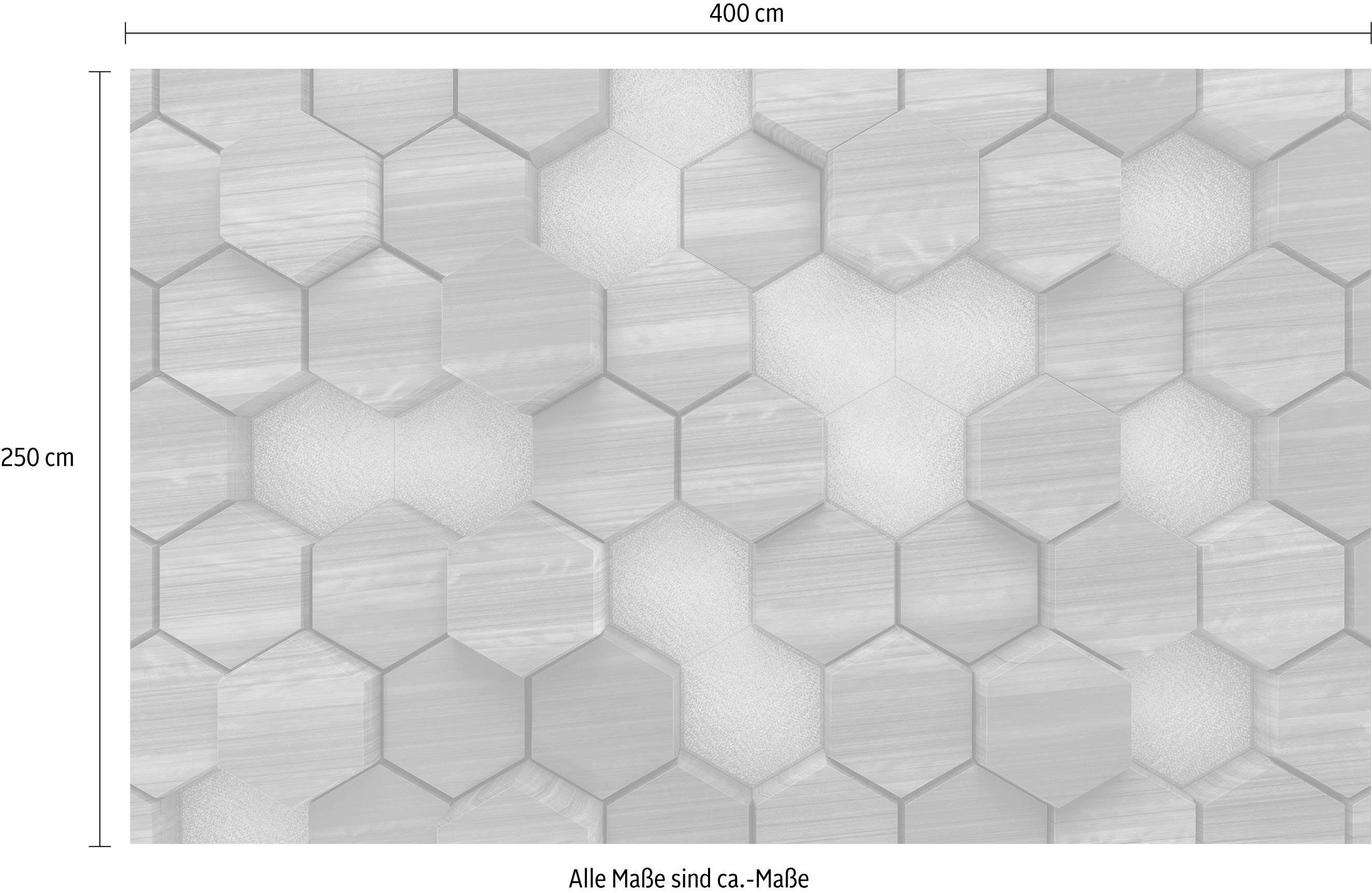 Komar Vliesbehang Digitale print vlies - Woodcomb Olive - Afmeting 400 x 250 cm (1 stuk)
