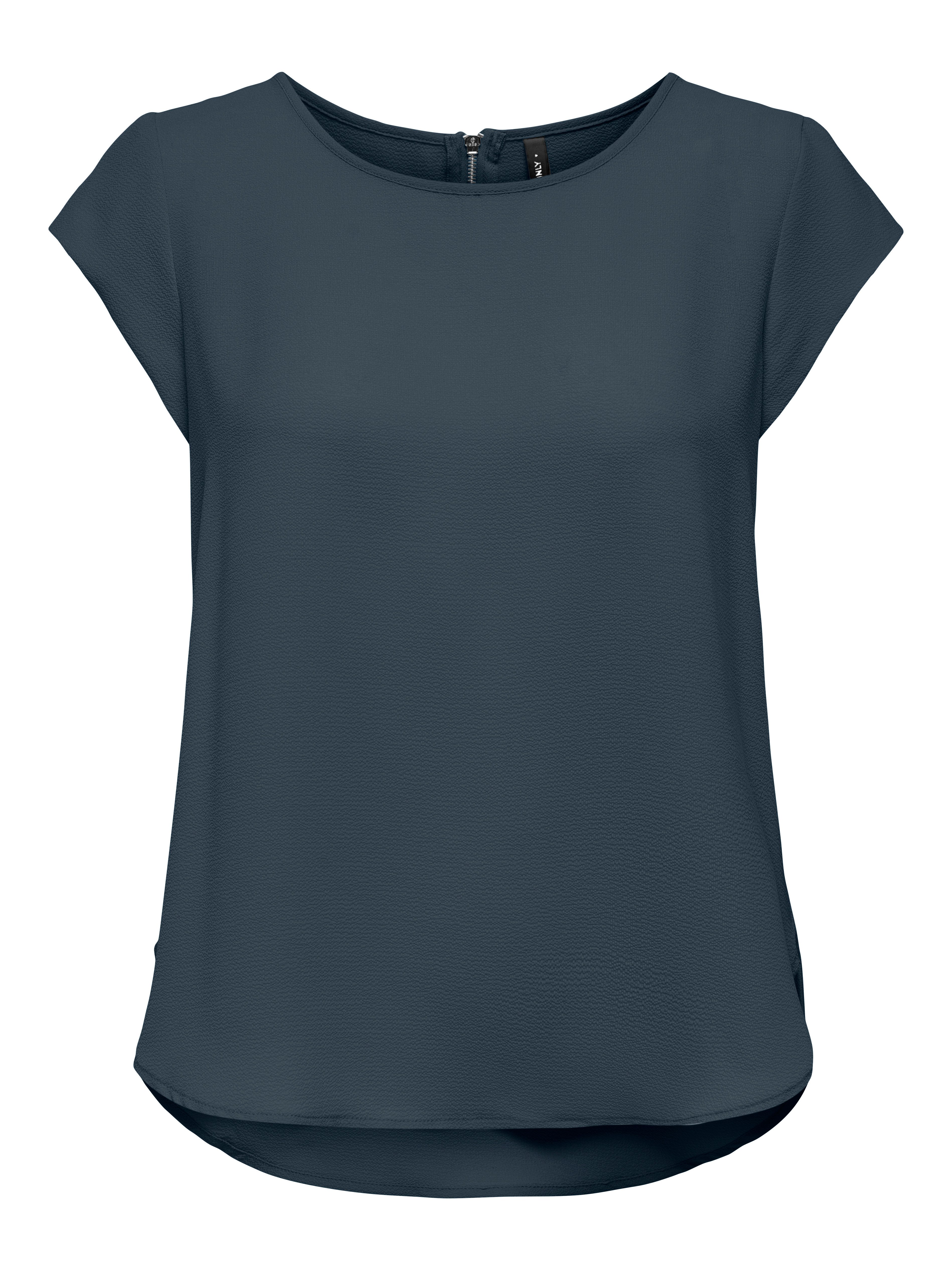 Only Blouse met korte mouwen ONLVIC S/S SOLID TOP NOOS PTM