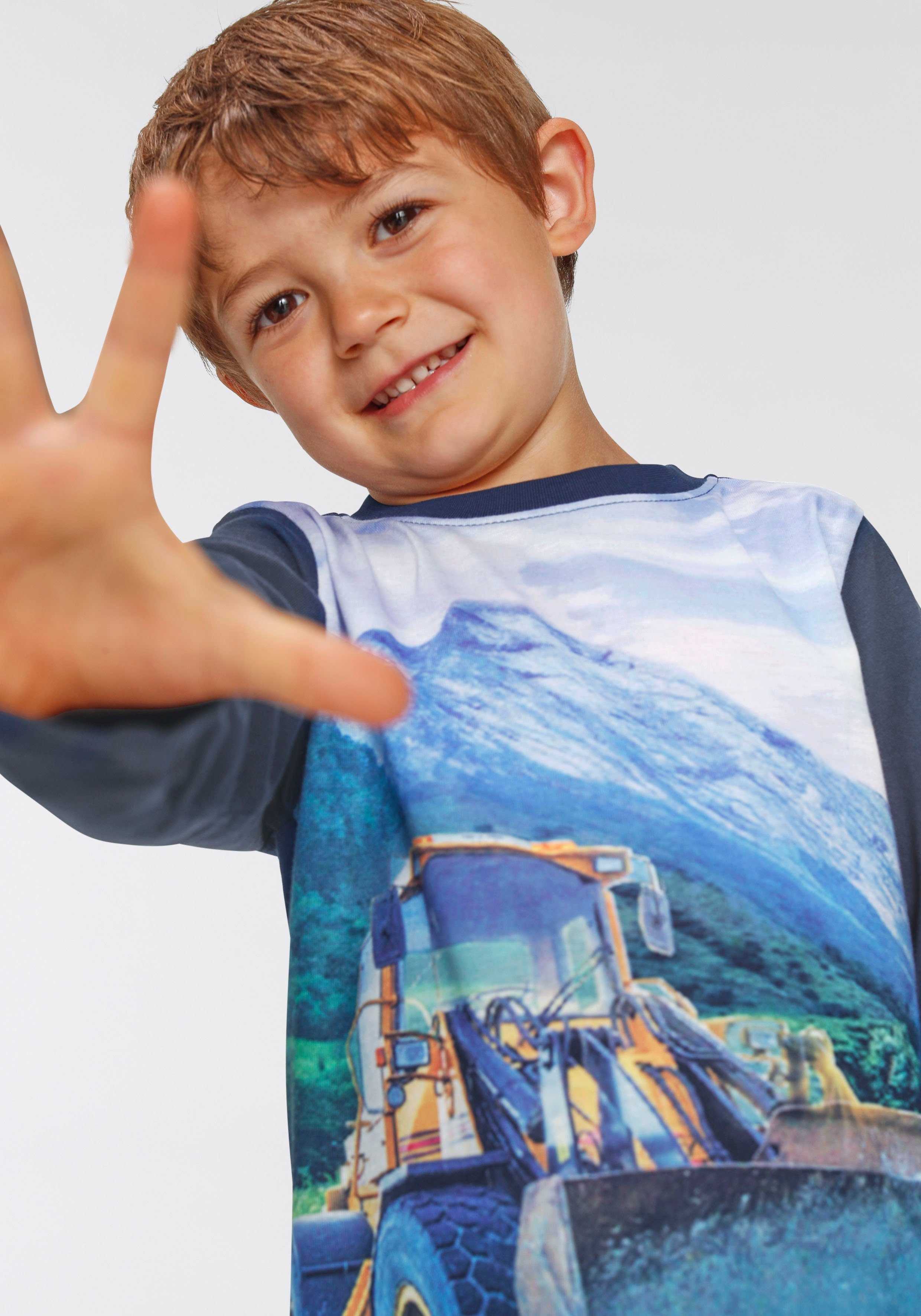 KIDSWORLD Shirt met lange mouwen Graafmachine Fotoprint