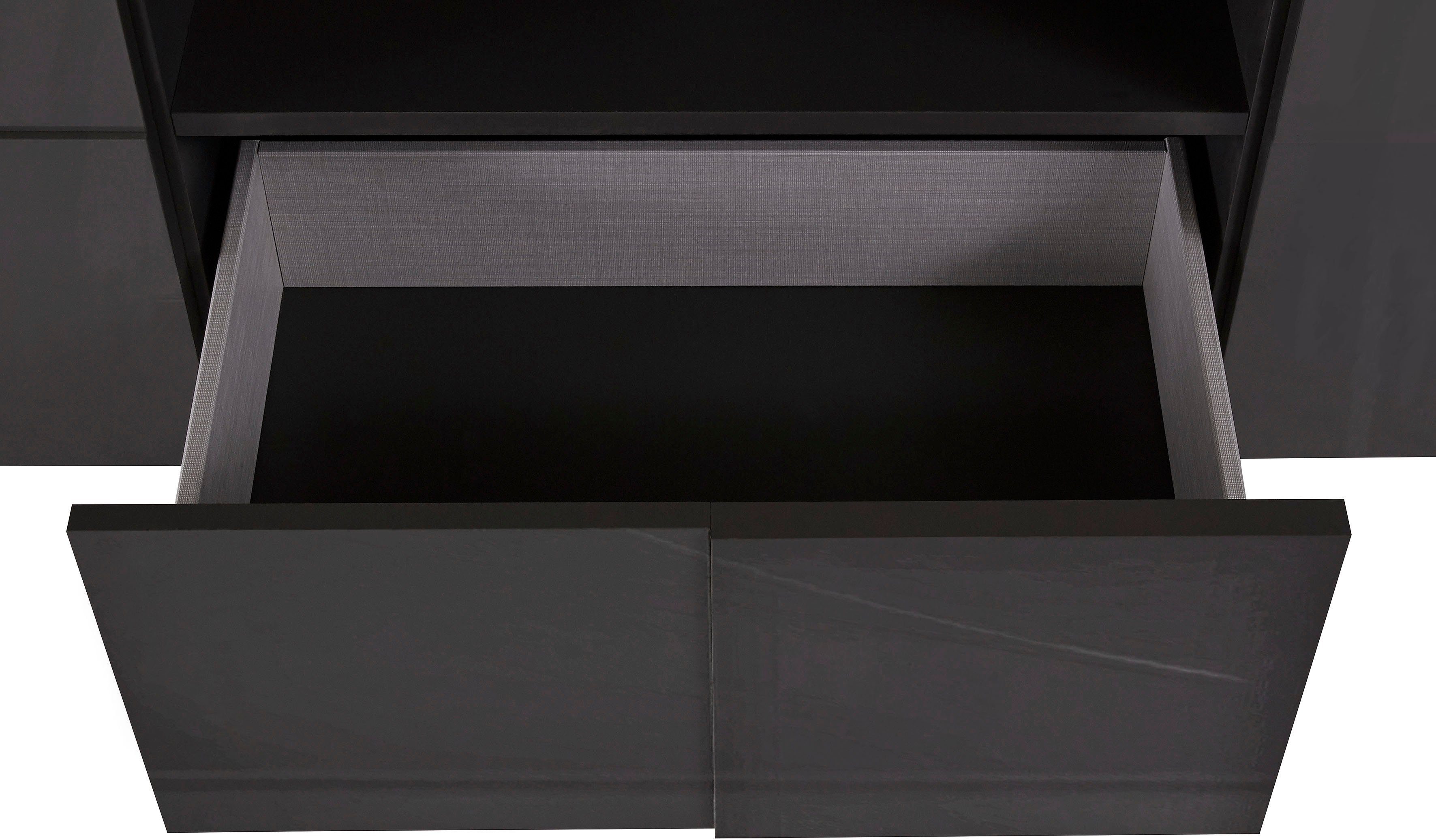 INOSIGN Tv-meubel Dama Breedte 181 cm, TV-meubel 2 deuren, 1 lade, TV-kast Front in 3D-uiterlijk, veel opbergruimte, verschillende kleuren