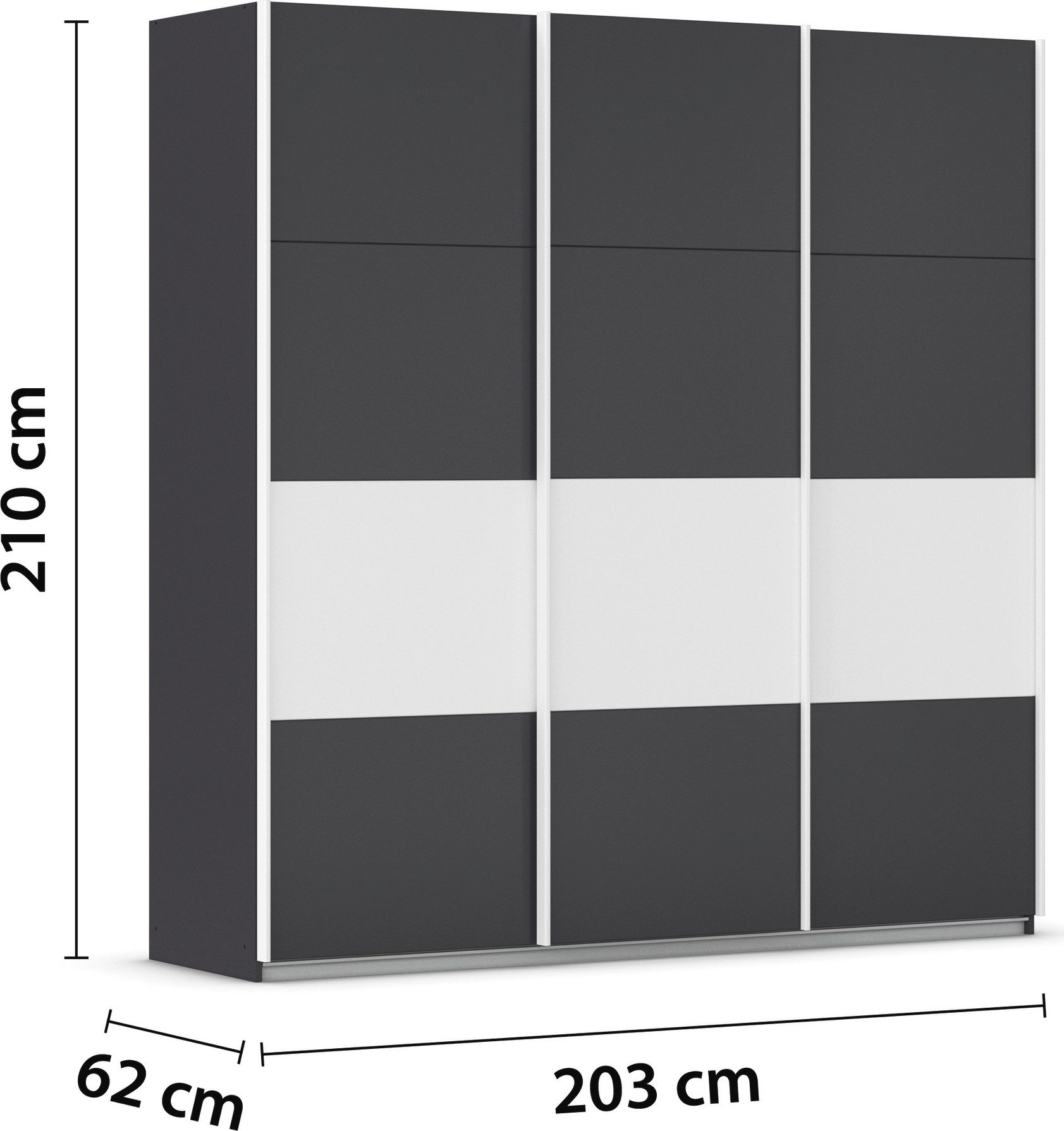 rauch Schuifdeurkast Kledingkast Kast Garderobe CORTONA inclusief indeling, 2 stoffen dozen en extra planken