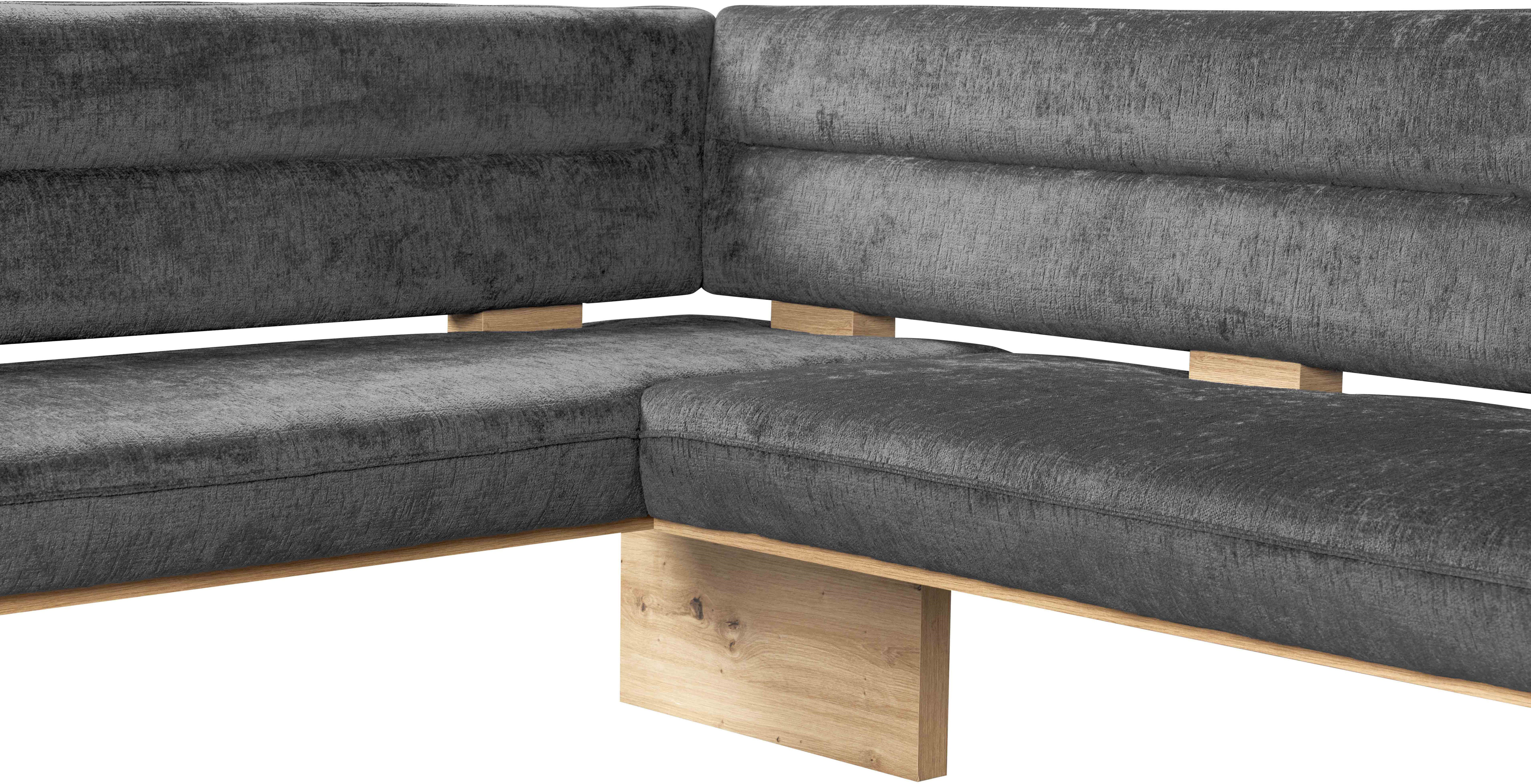 Home affaire Eethoek Louise + Miles eetkamerset, zitgroep, hoekbank, keukenbank Eetkamer zitgroep stoelen tafel en bank comfortabel gepolsterd (4-delig)