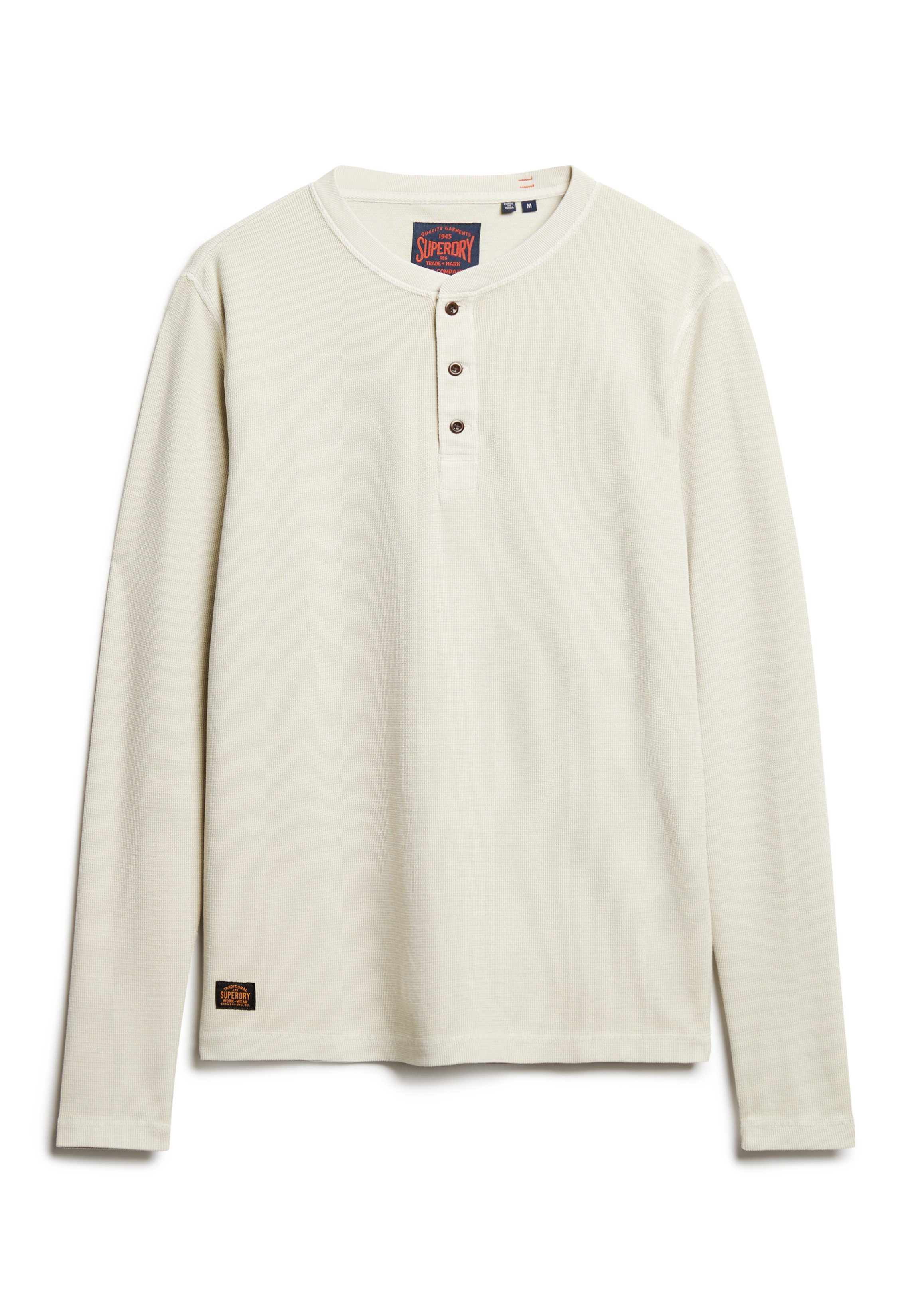 Superdry Shirt met lange mouwen WAFFLE LONG SLEEVE HENLEY TOP