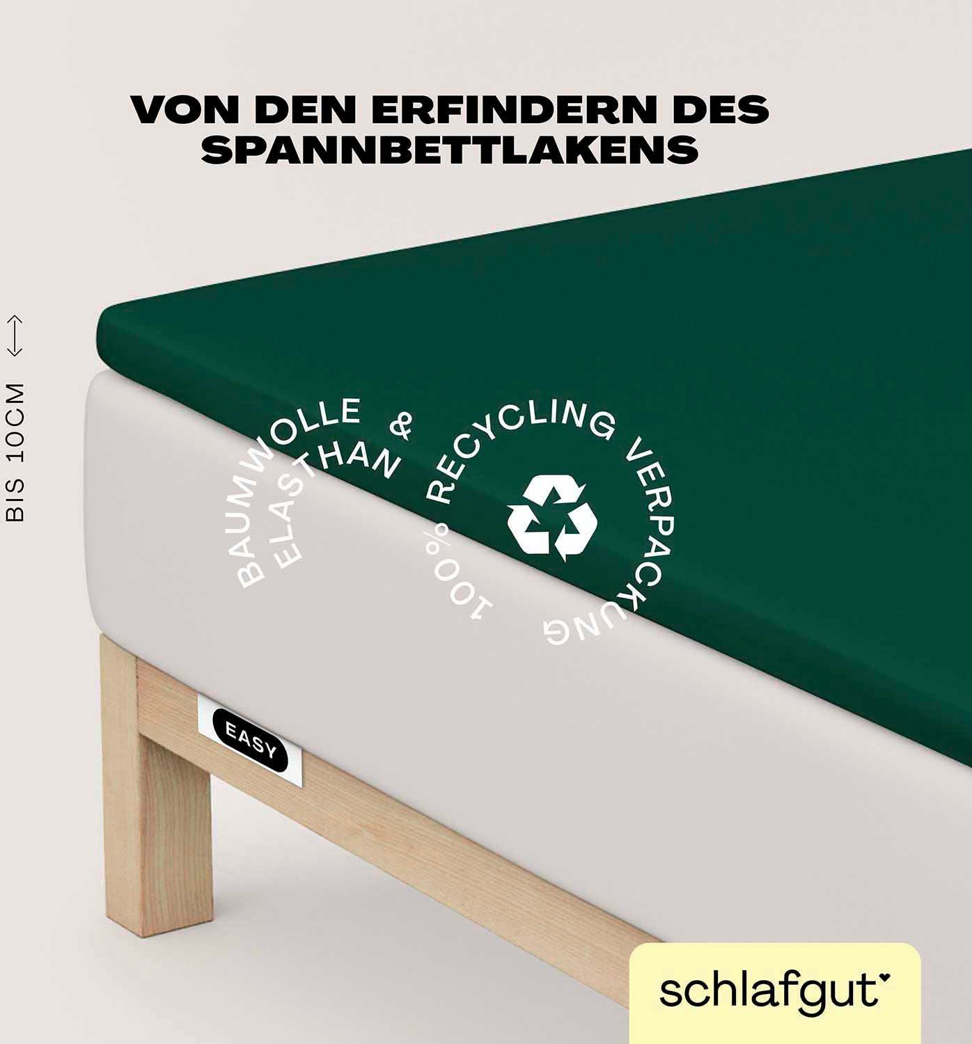 Schlafgut Hoeslaken EASY jersey elastaan topper (1 stuk)