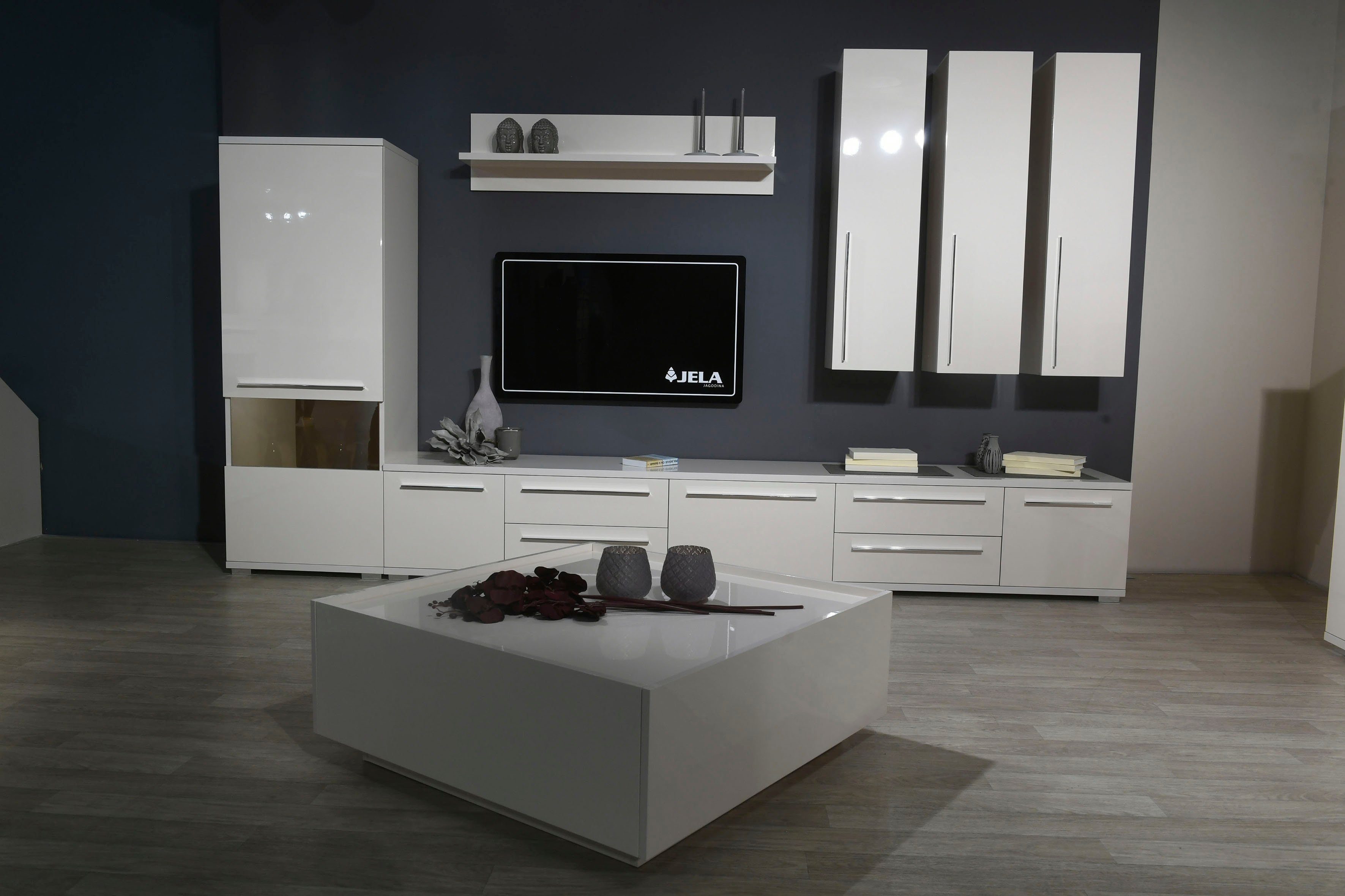Places of Style Tv-meubel Piano TV-kast in breedte 165 of 180 cm met soft-close functie Hoogglans UV-gelakt, Br 180 cm met verschillende deur- en ladeafmetingen