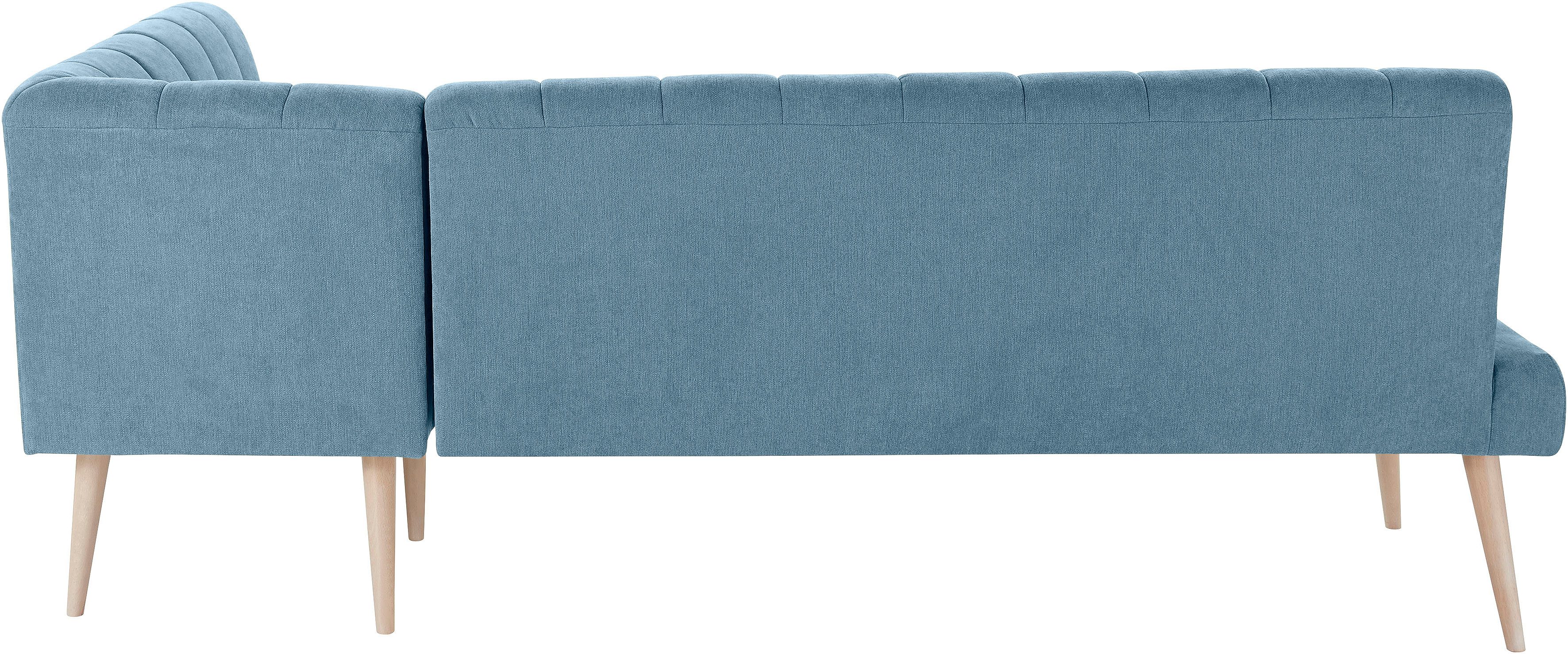 exxpo - sofa fashion Hoekbank Costa, moderne rugstikking, comfortabel en elegant, hoge houten voet