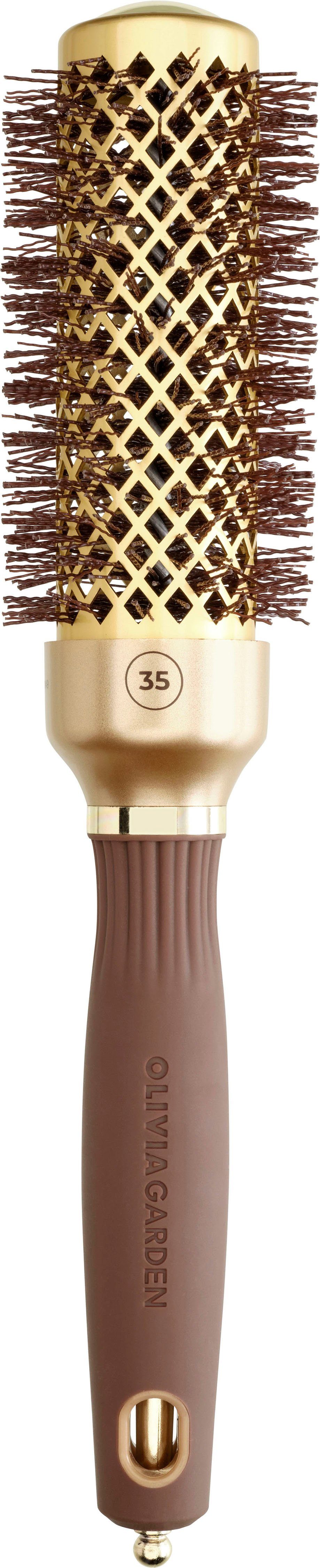 OLIVIA GARDEN Ronde borstel EXPERT BLOWOUT SHINE Wavy Bristles Gold&Brown