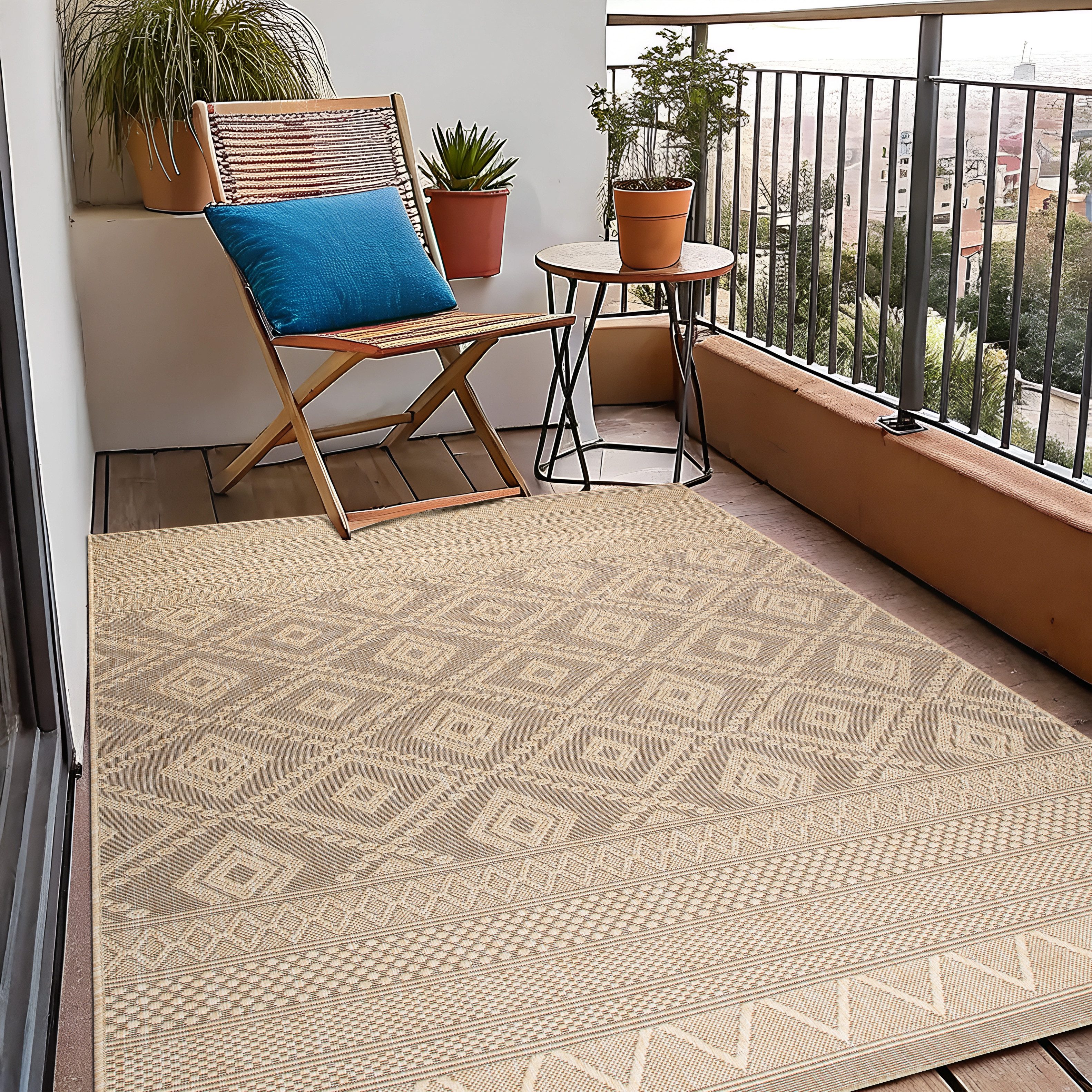 my home Vloerkleed Toronto is ook als loper verkrijgbaar Geschikt voor binnen en buiten, sisal-look, weerbestendig & uv-bestendig, boho