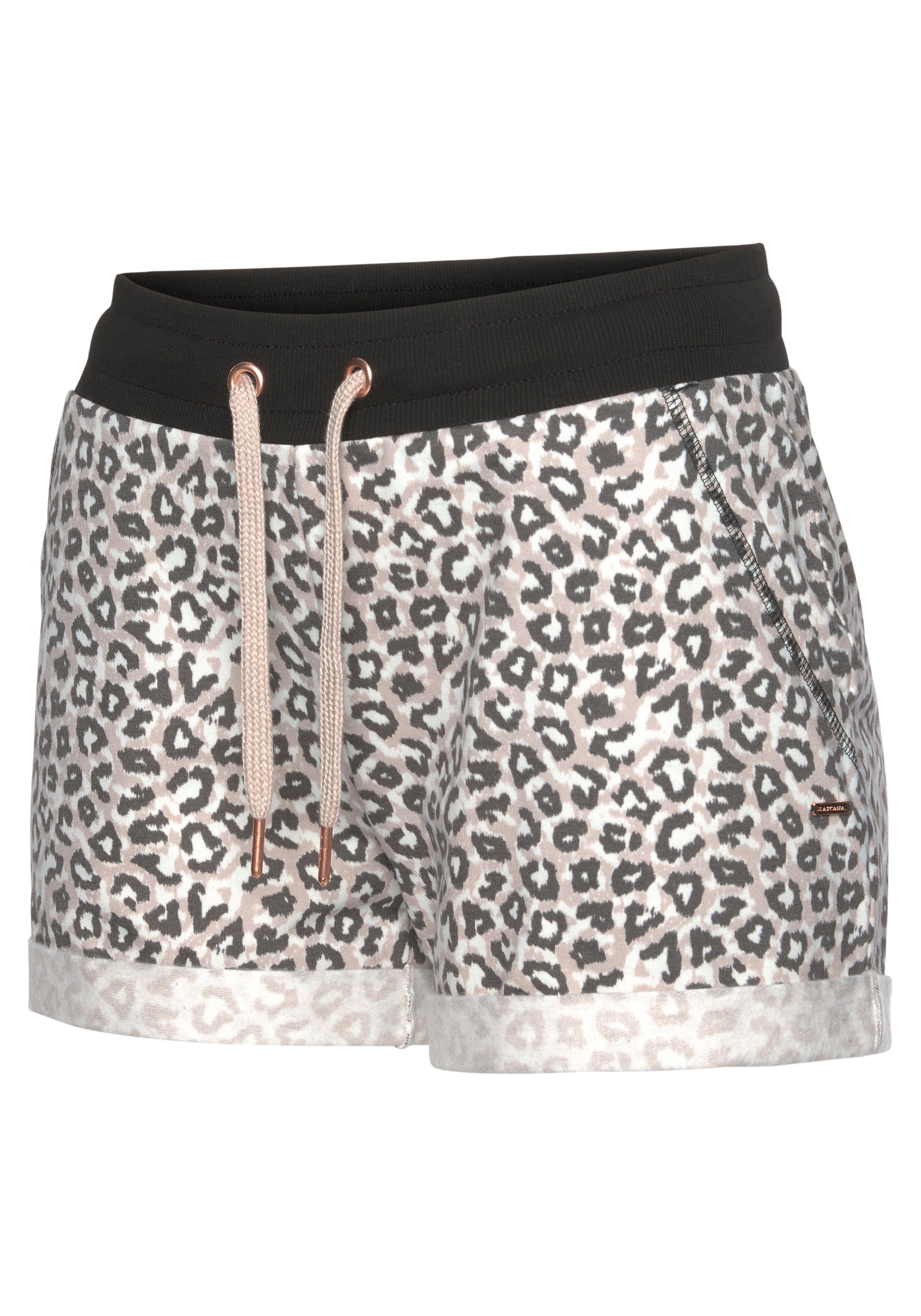 Lascana Short met ribboord en omgeslagen zoom loungewear
