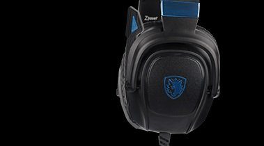 Sades Gaming-headset Zpower SA-732 gaming headset, zwart/blauw, USB, bedraad Stereo, over-ear, PC, PST, Xbox, Nintendo Switch, VR, Telefoon