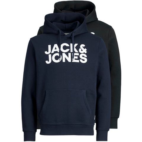 NU 15% KORTING: Jack & Jones hoodie CORP LOGO SWEAT HOOD (Set van 2)