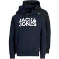 jack  jones hoodie corp logo sweat hood (set, 2-delig, set van 2) zwart
