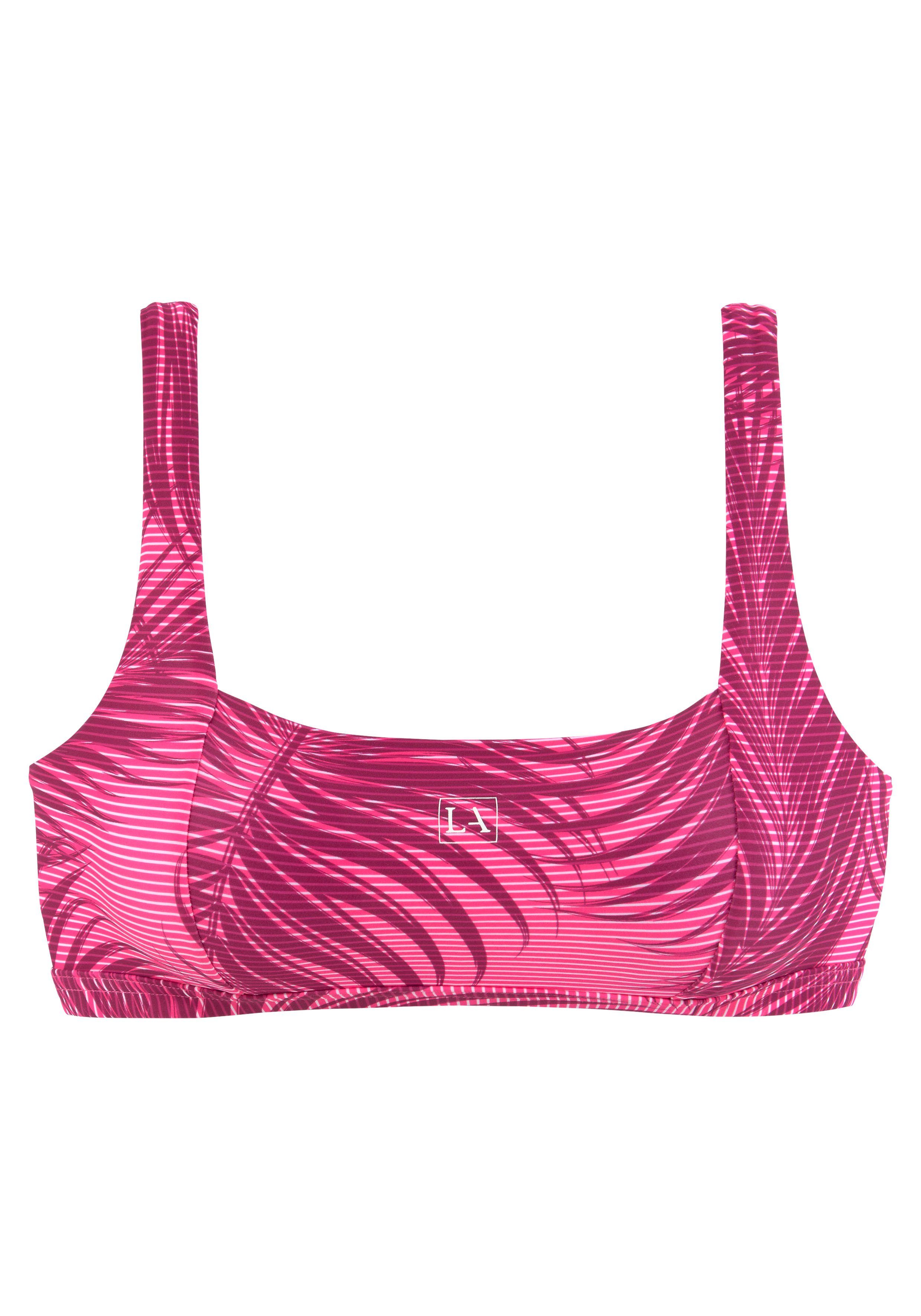 active by Lascana Bustierbikinitop Coal met mix van motieven van palmen en strepen