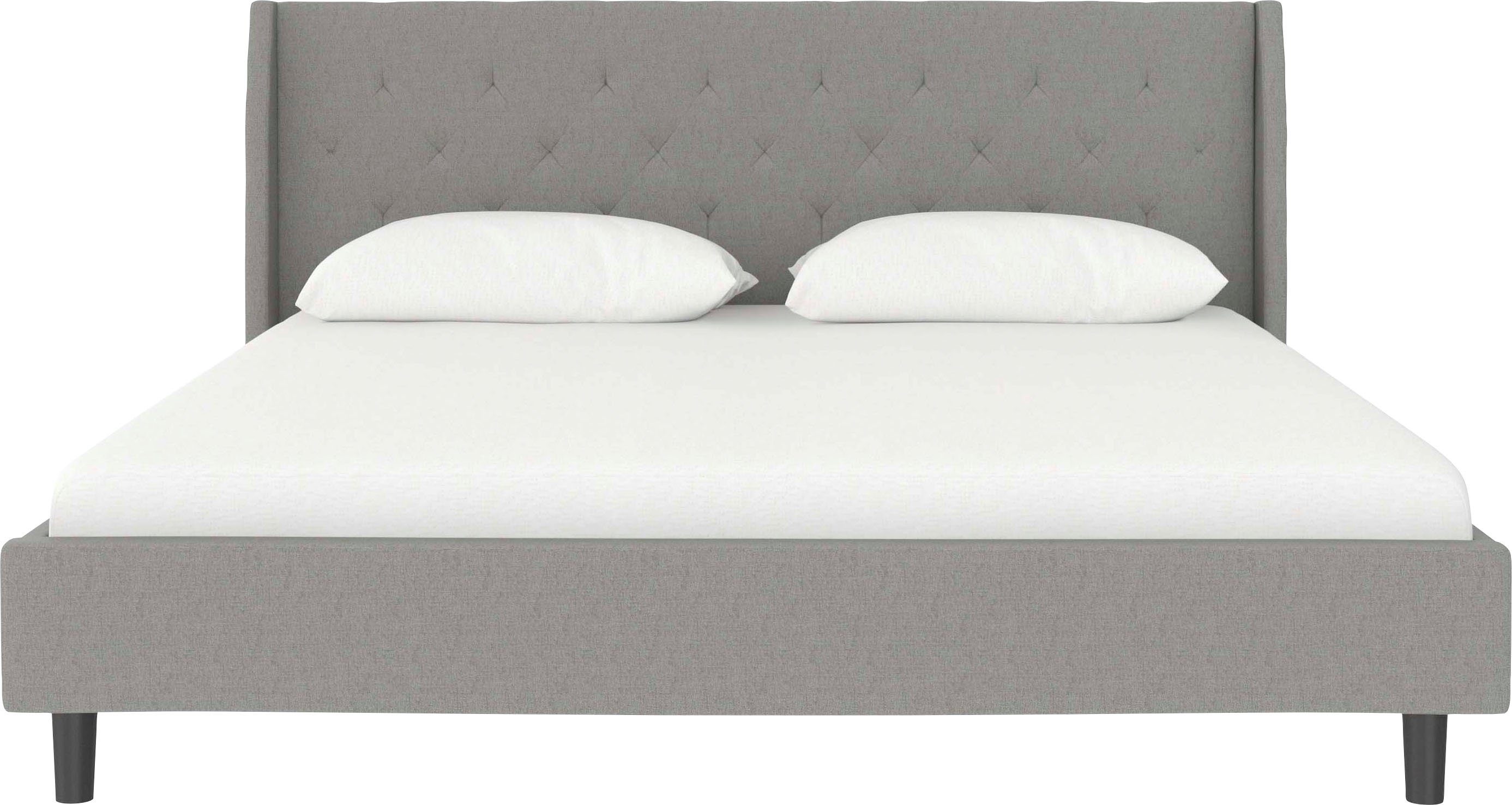 Home affaire Gestoffeerd bed Kempton met ruitencapitonnage, zacht verdikt, ligoppervlak 140x200 of 180x200 cm (1-delig)