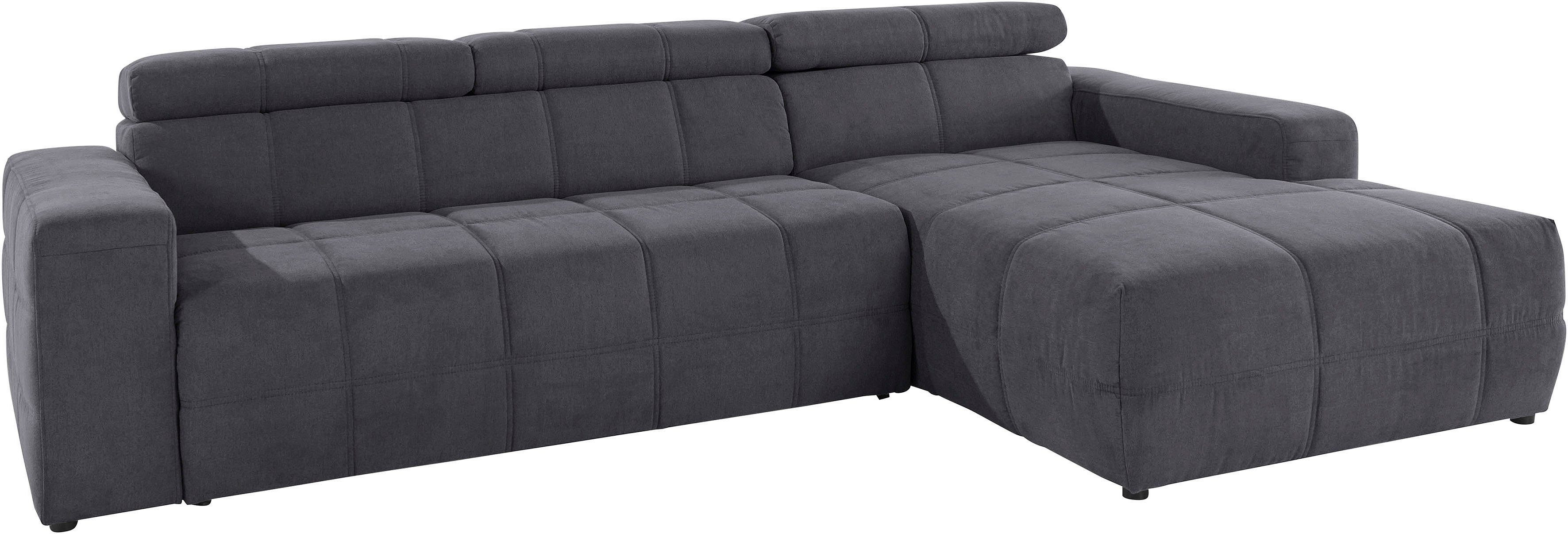 DOMO collection Hoekbank Brandon B/D/H: 289/177/80 cm, keuze met zitdiepteverstelling, L-vorm